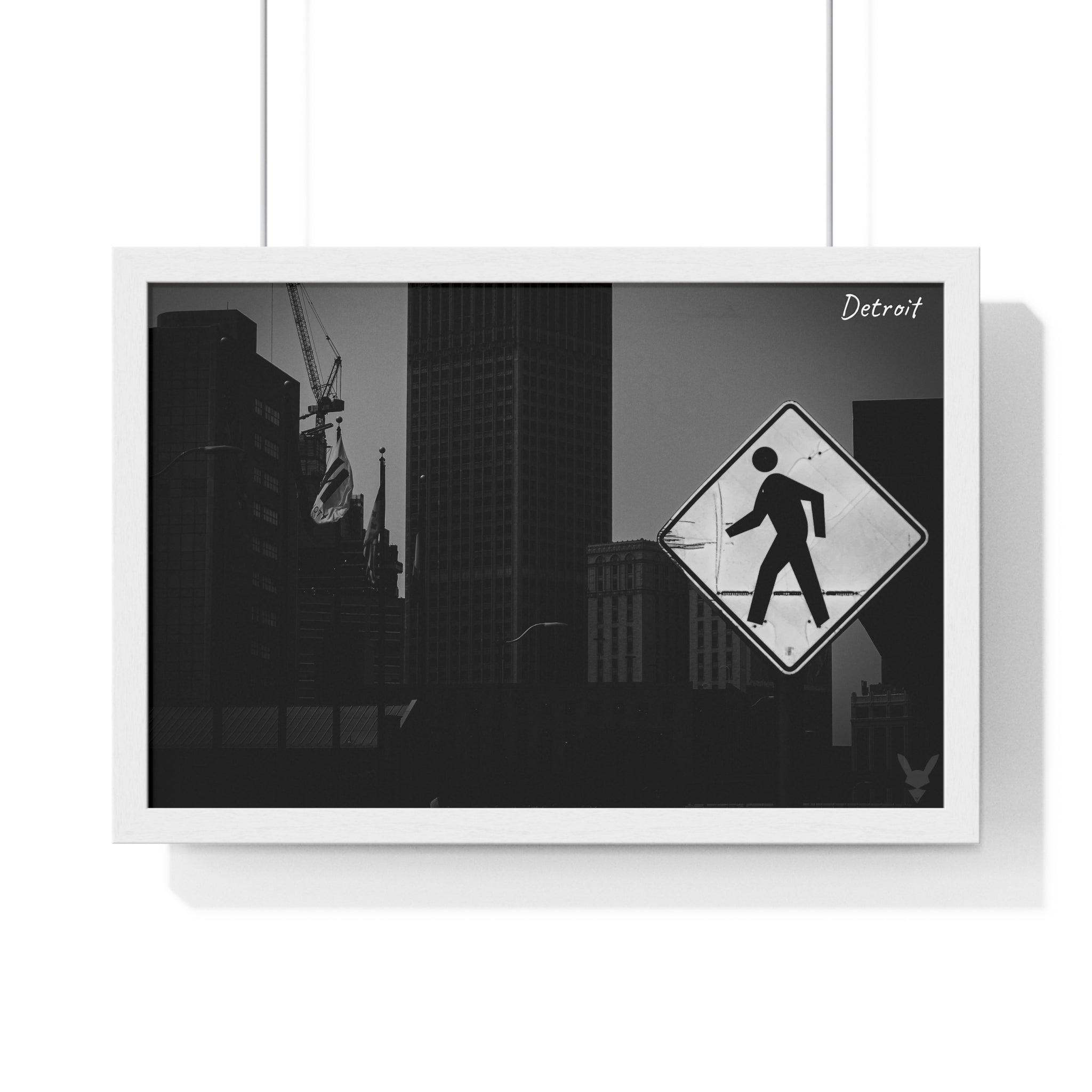 Detroit Cityscape Framed Poster — Noir Collection