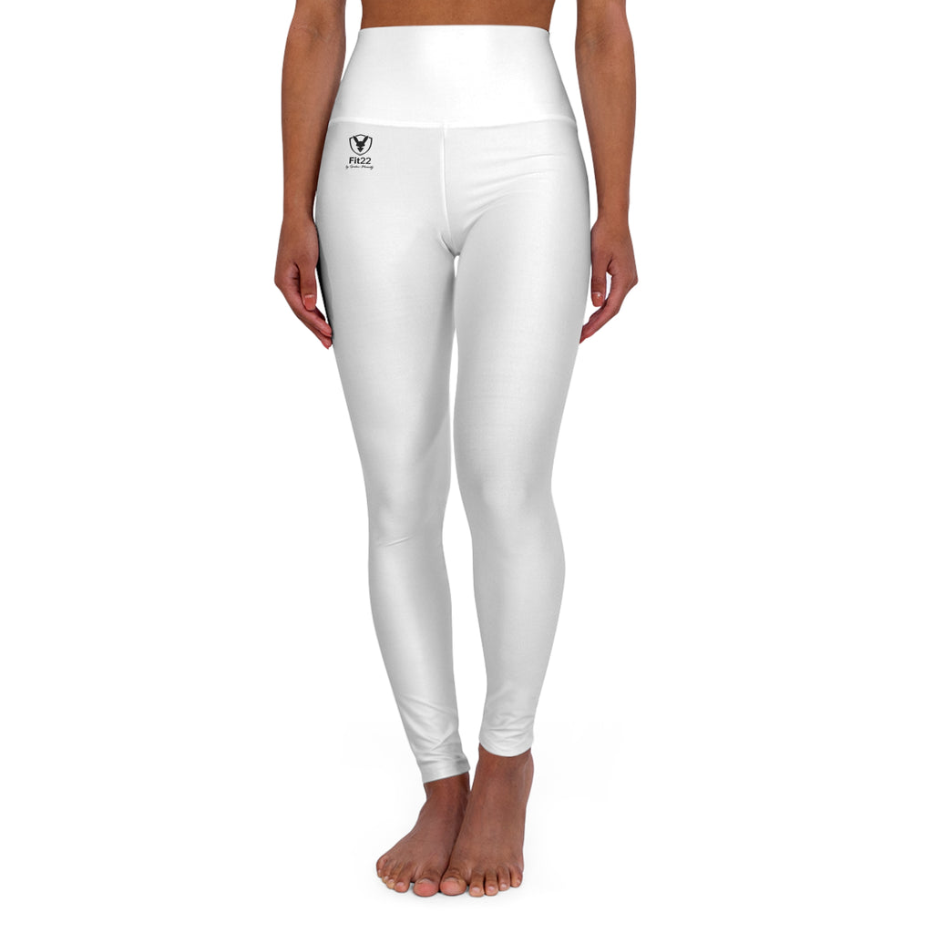 Fit22 by Gordon Moriarty - Simple White High-Waisted Yoga Performance Leggings