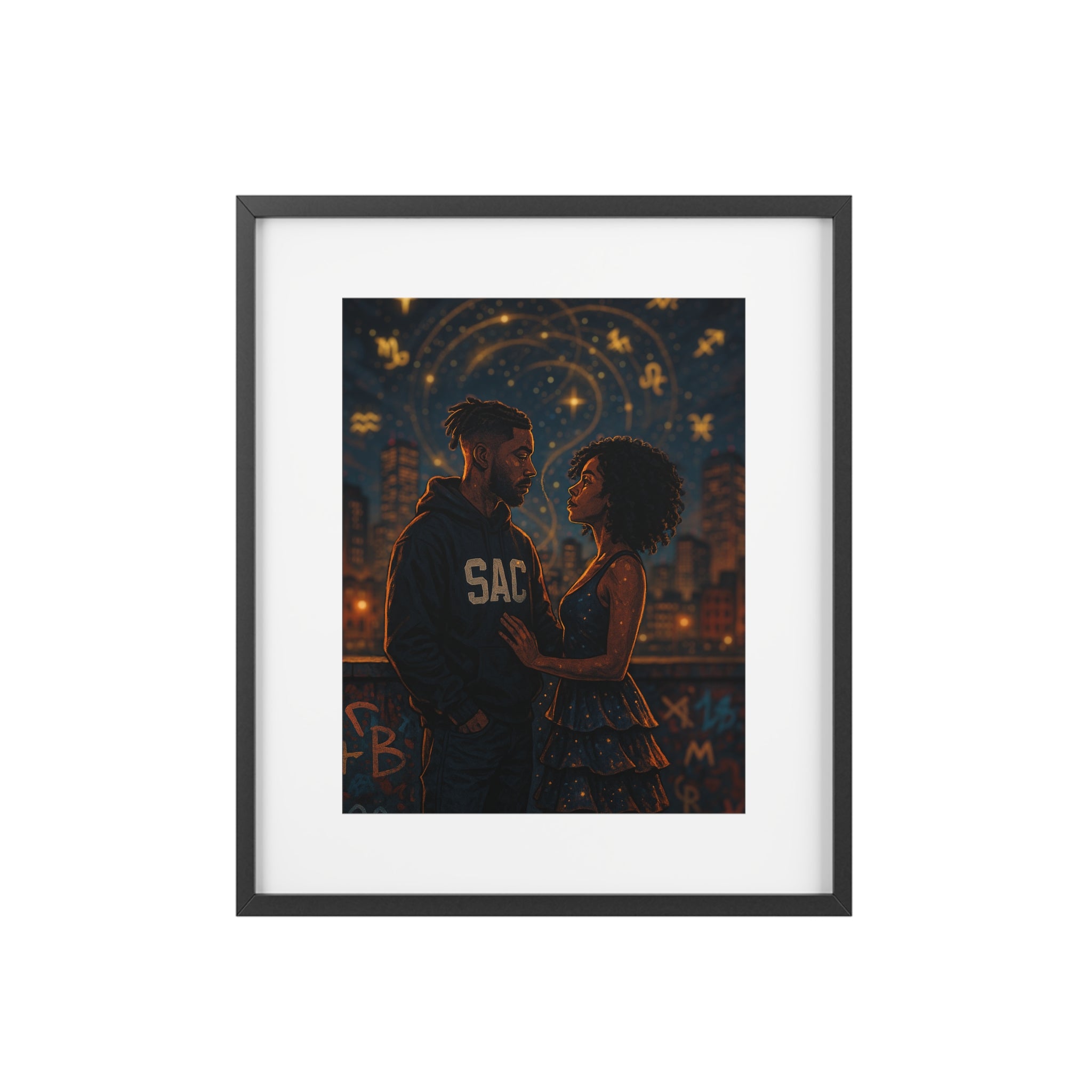 Romantic City Night Framed Poster