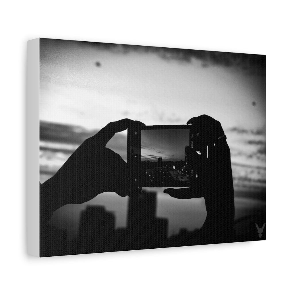 Portland handheld  City Scape -  Framed Matte Canvas