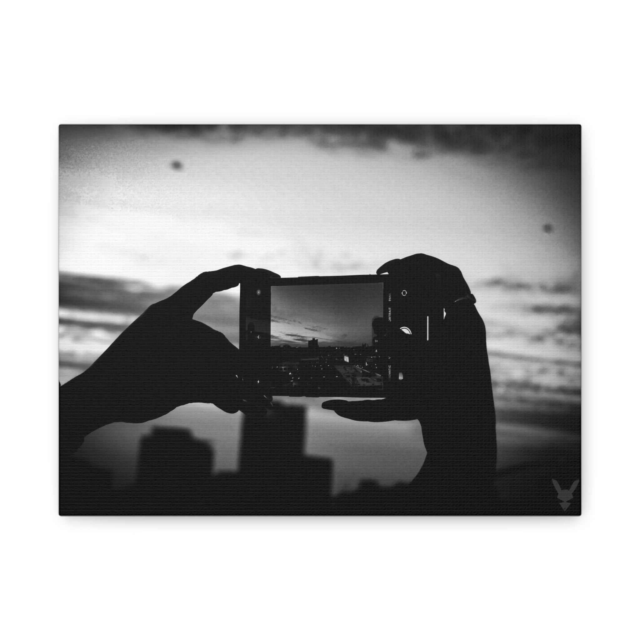 Portland handheld  City Scape -  Framed Matte Canvas