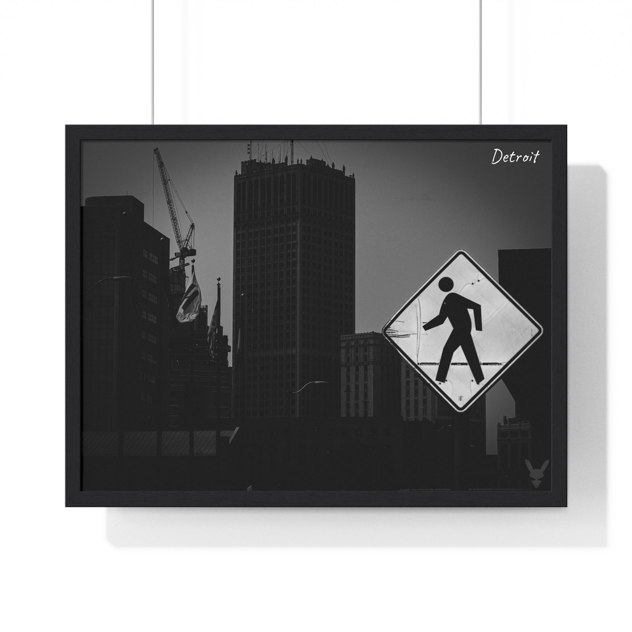 Detroit Cityscape Framed Poster — Noir Collection