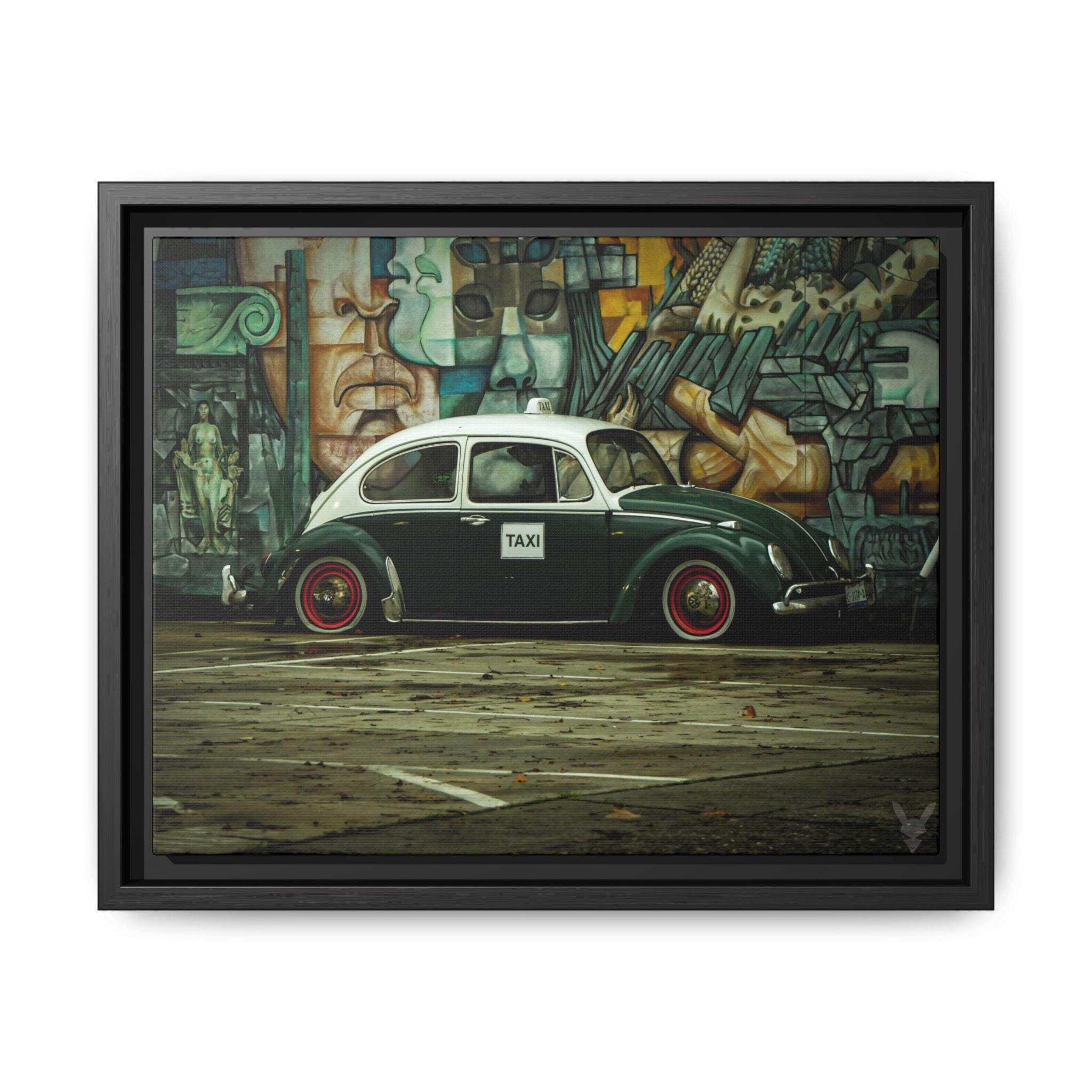 Sacramento Matte  -  Back Alley Cab - Matte Canvas, Framed (Multi-color) - @Shot_By_Gordon22