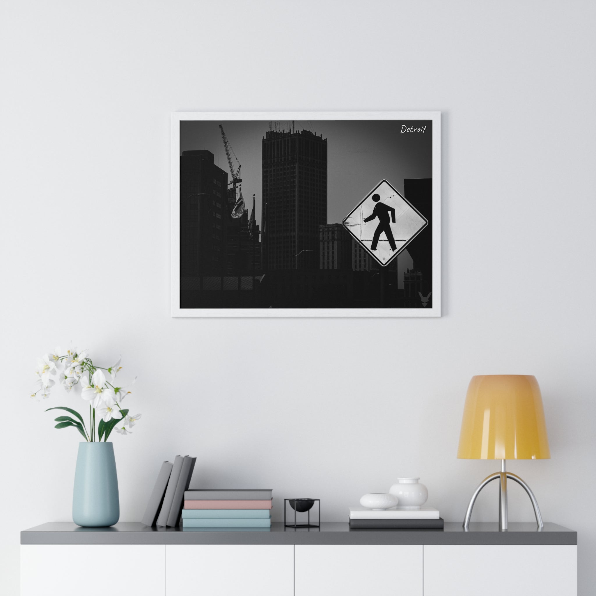 Detroit Cityscape Framed Poster — Noir Collection