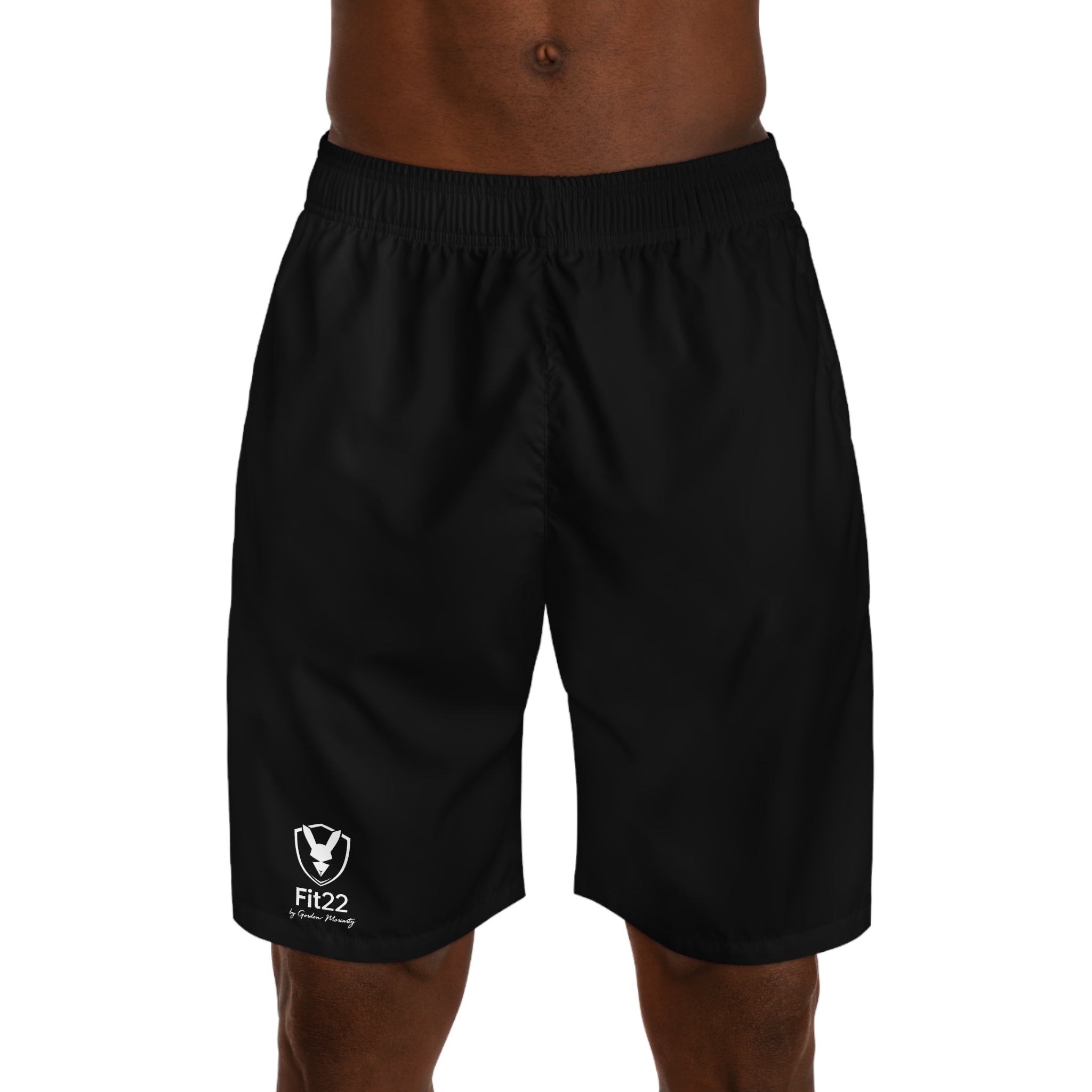 Fit22 Men's Athletic Performance Gym Shorts - Black