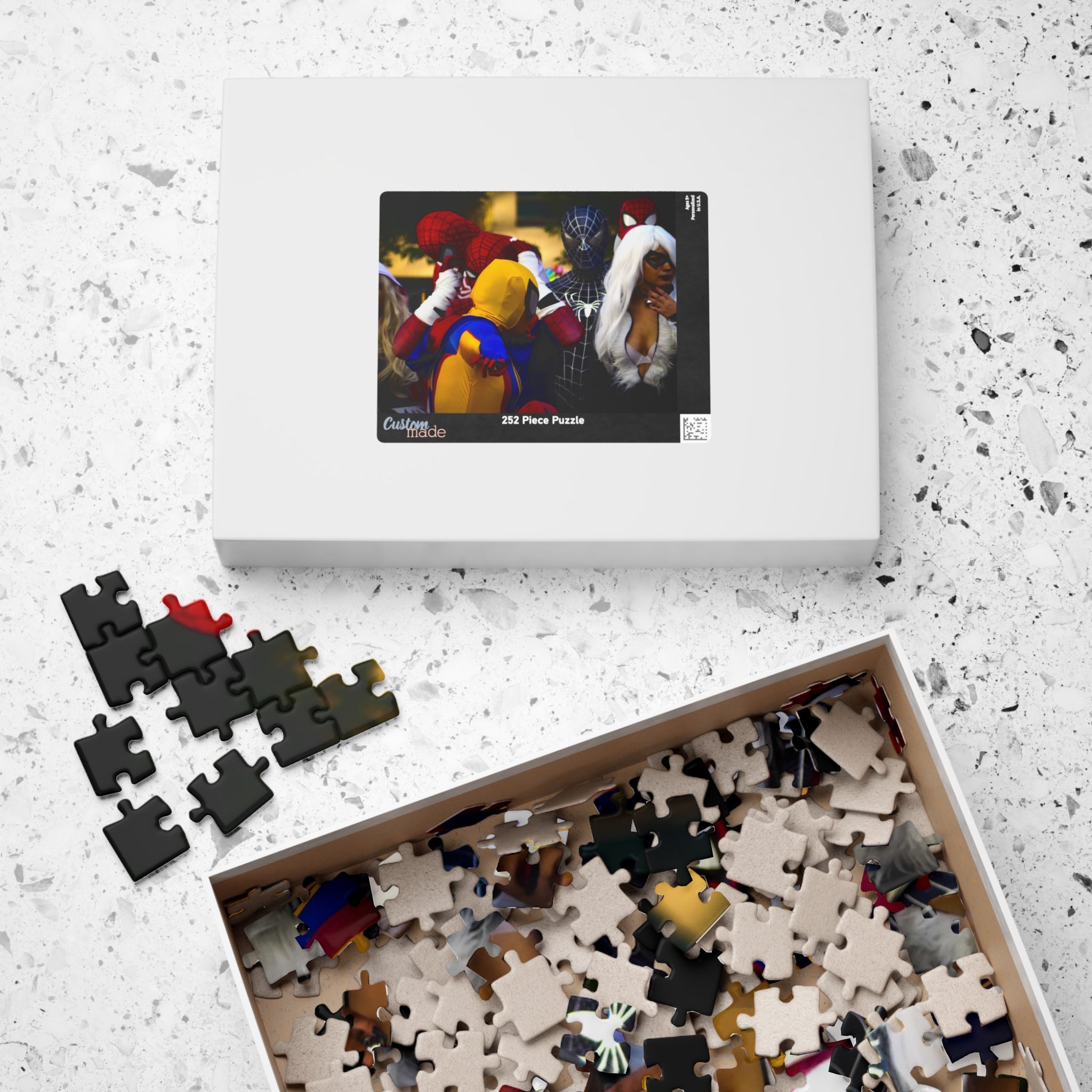 Superhero Cosplay Group Puzzle — Spider-Man & Friends Jigsaw (110–1014 pcs)