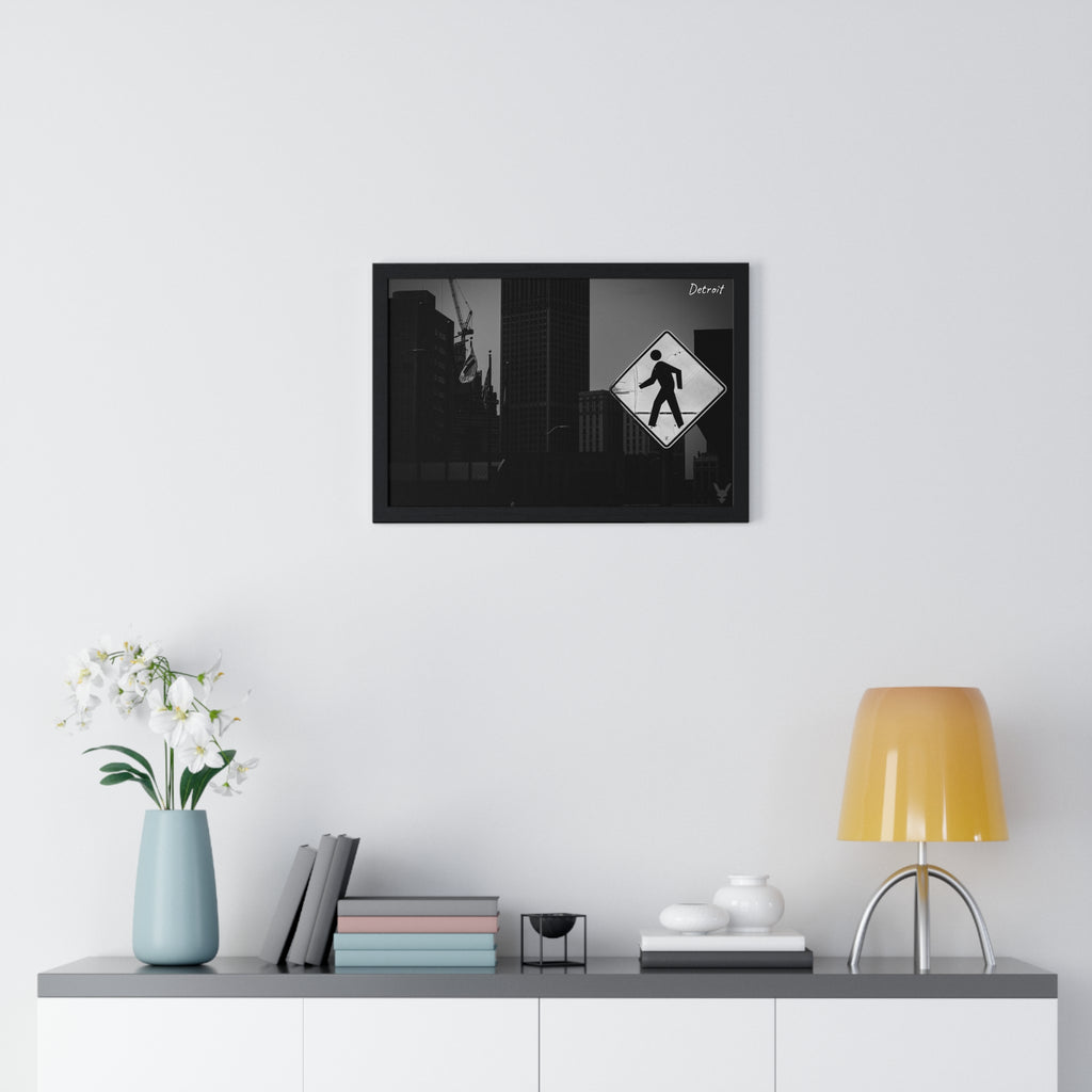 Detroit Cityscape Framed Poster — Noir Collection