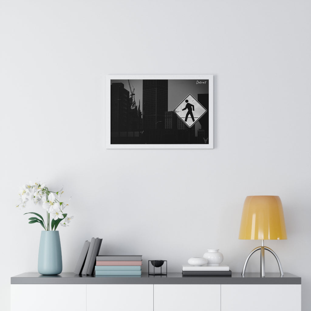 Detroit Cityscape Framed Poster — Noir Collection