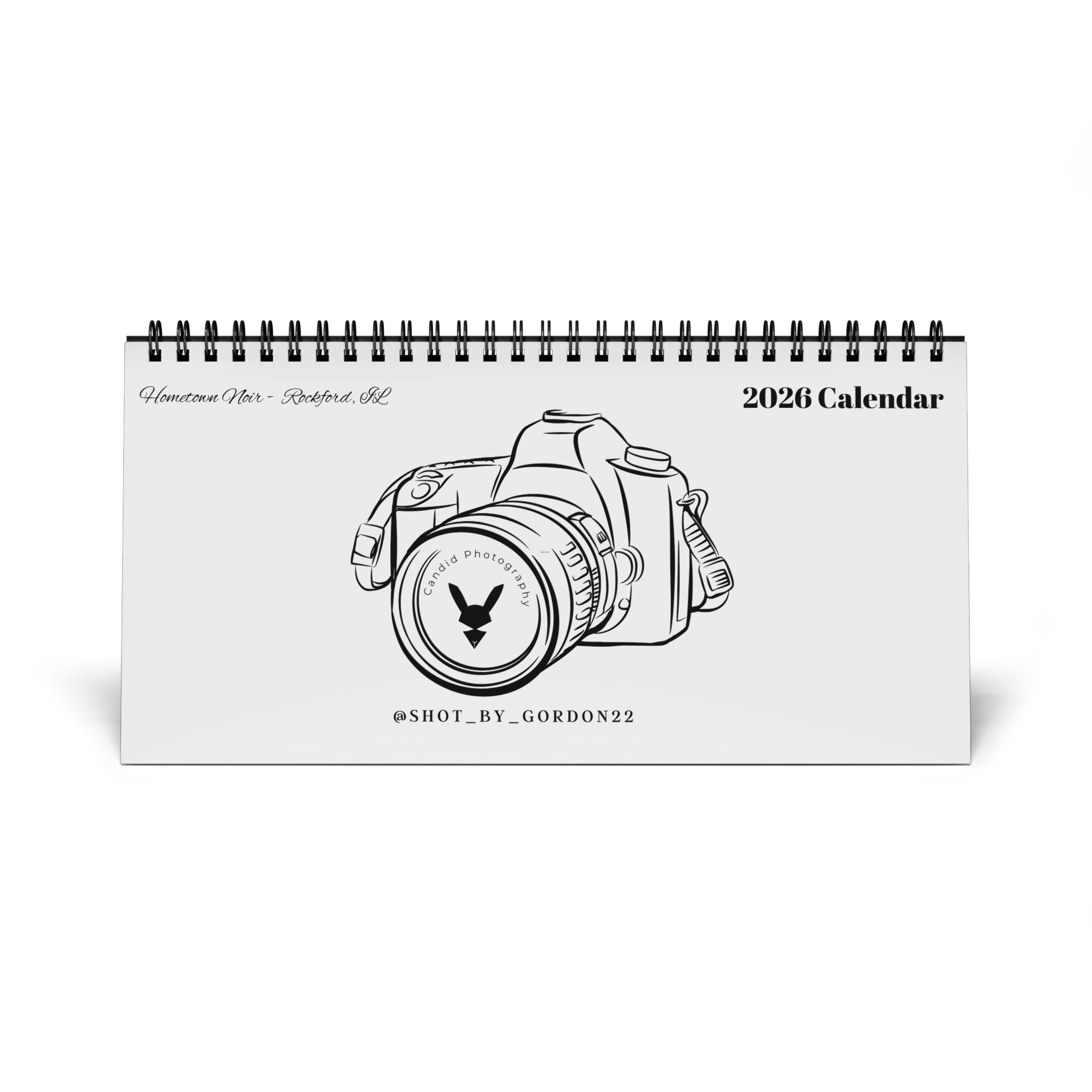 2026 Hometown Noir Desktop Calendar — Rockford, IL