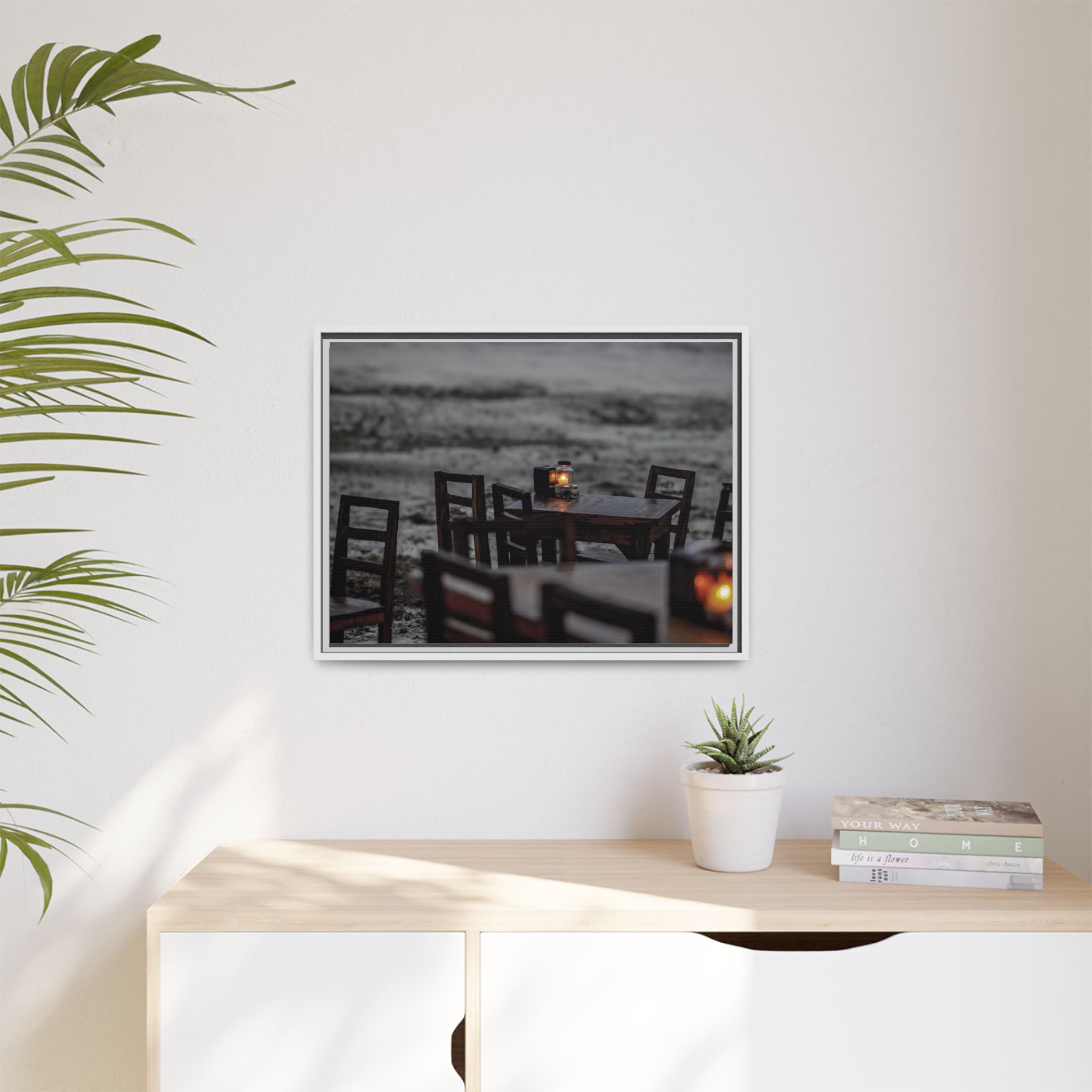 Cozy Candlelit Beachside Tables in Playa Del Carmen, Mexico - Fram Matte Canvas