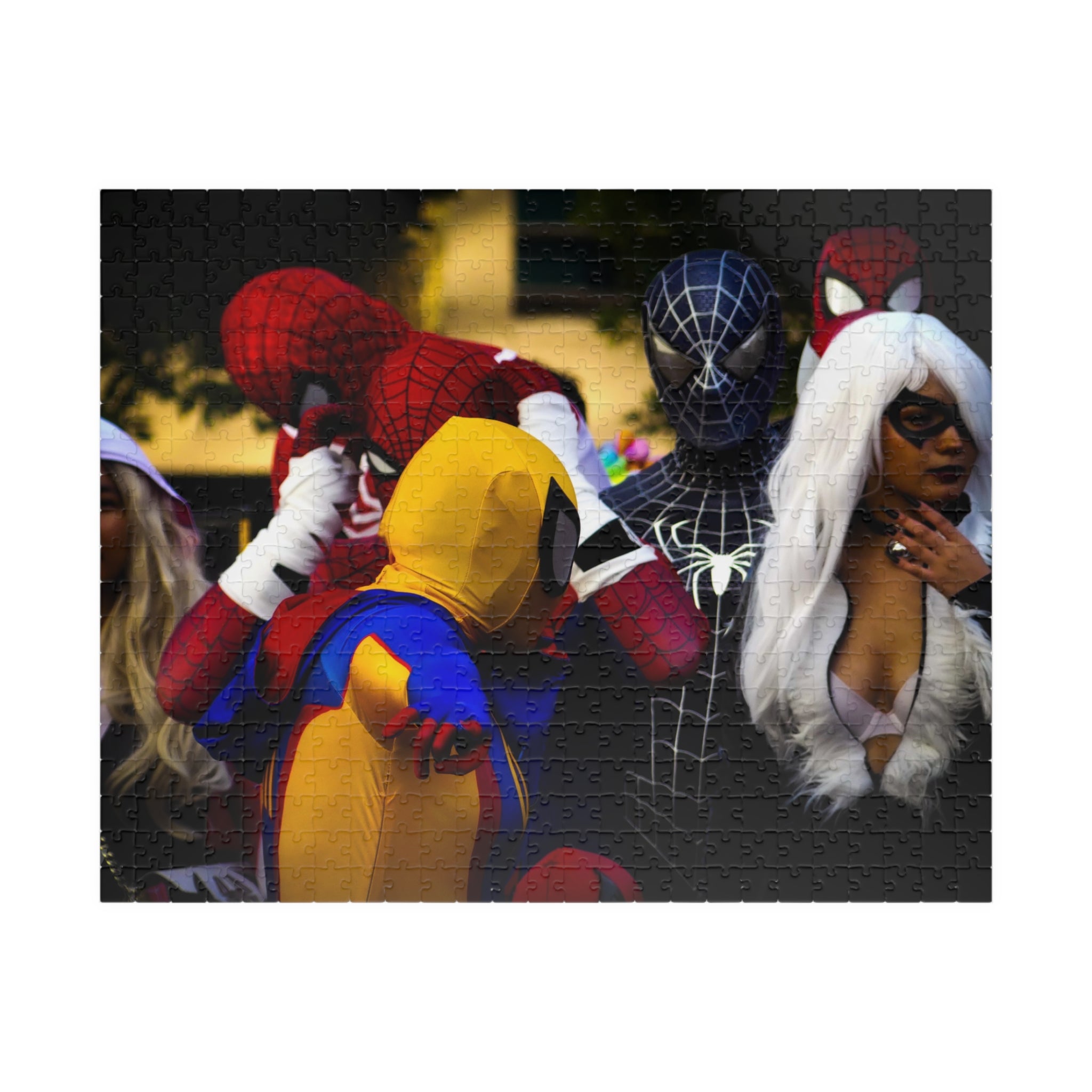 Superhero Cosplay Group Puzzle — Spider-Man & Friends Jigsaw (110–1014 pcs)