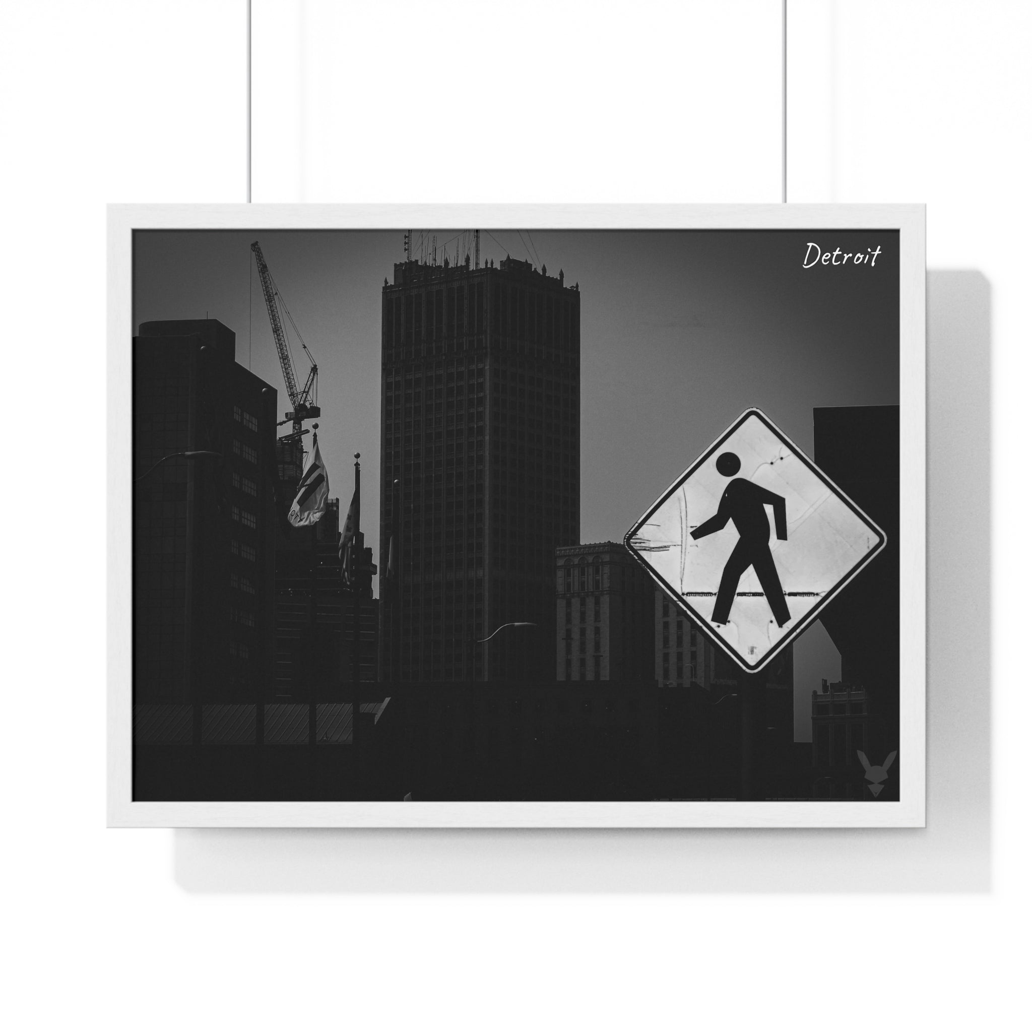 Detroit Cityscape Framed Poster — Noir Collection