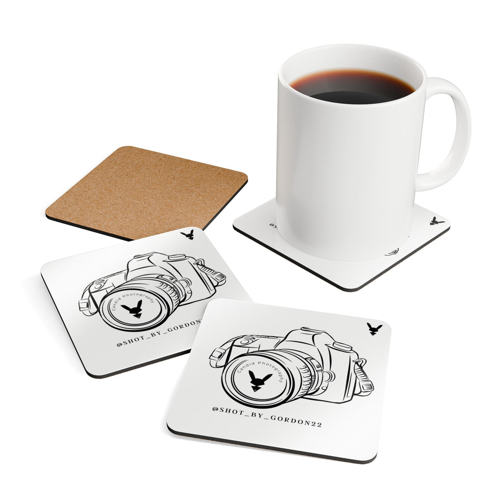 Candid Camera Logo Cork Coaster Set