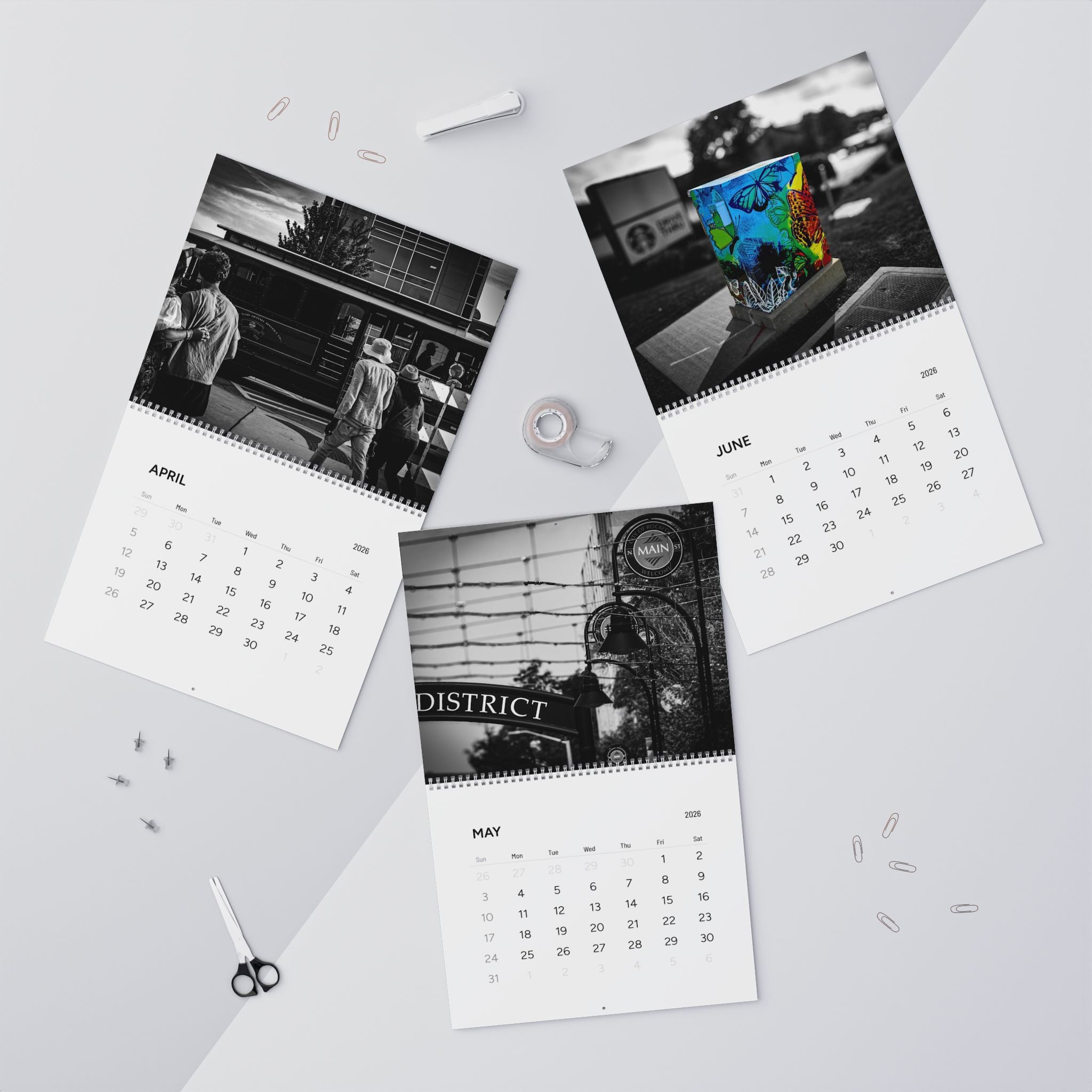 2026 Hometown Noir Wall Calendar — Rockford, IL