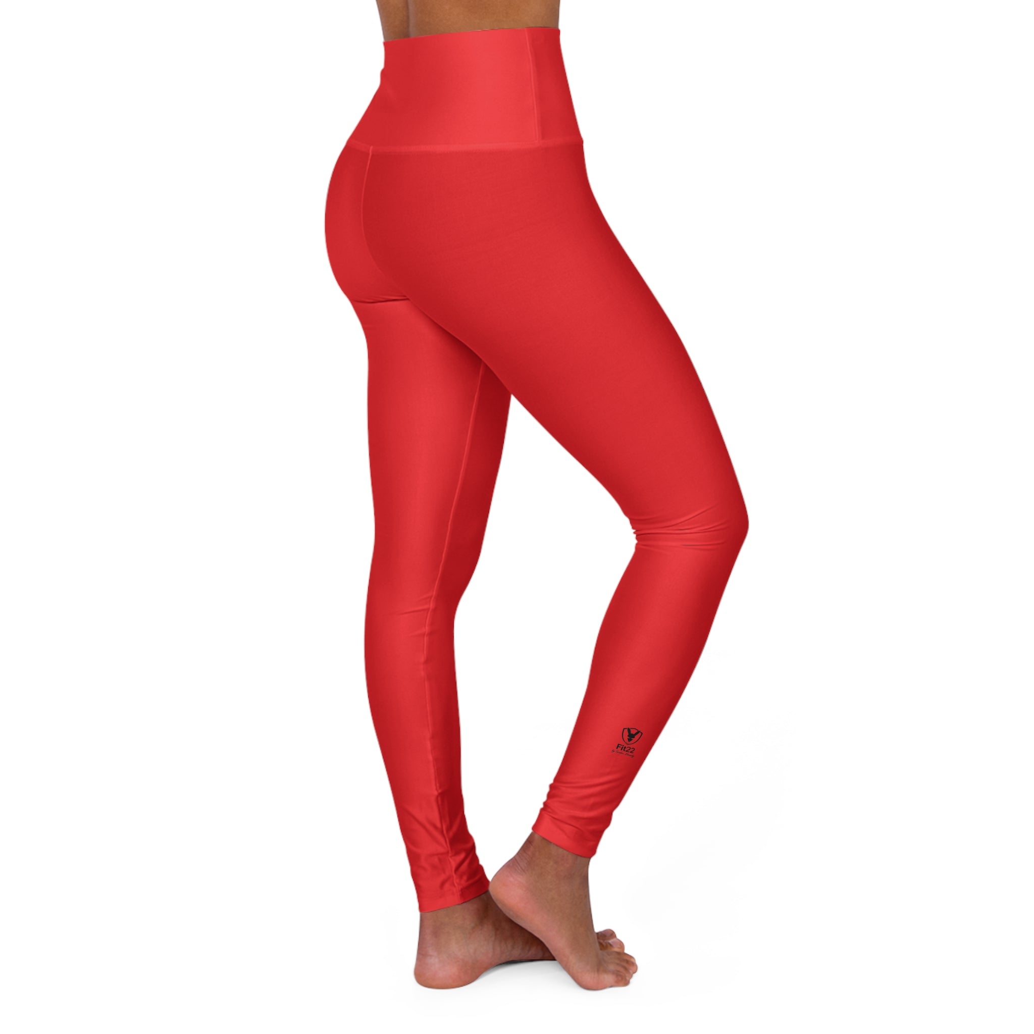 Fit22 by Gordon Moriarty - Cool Red High-Waisted Yoga Performance Leggings