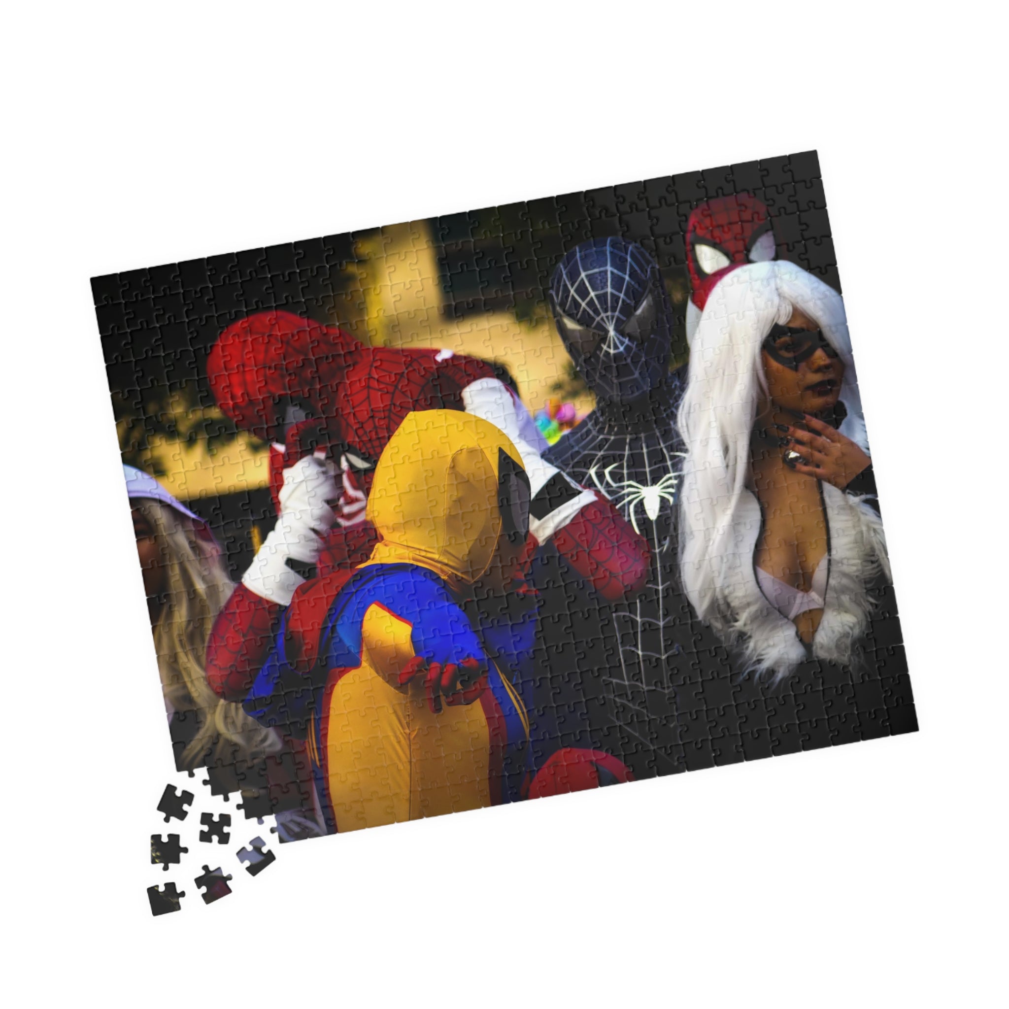 Superhero Cosplay Group Puzzle — Spider-Man & Friends Jigsaw (110–1014 pcs)