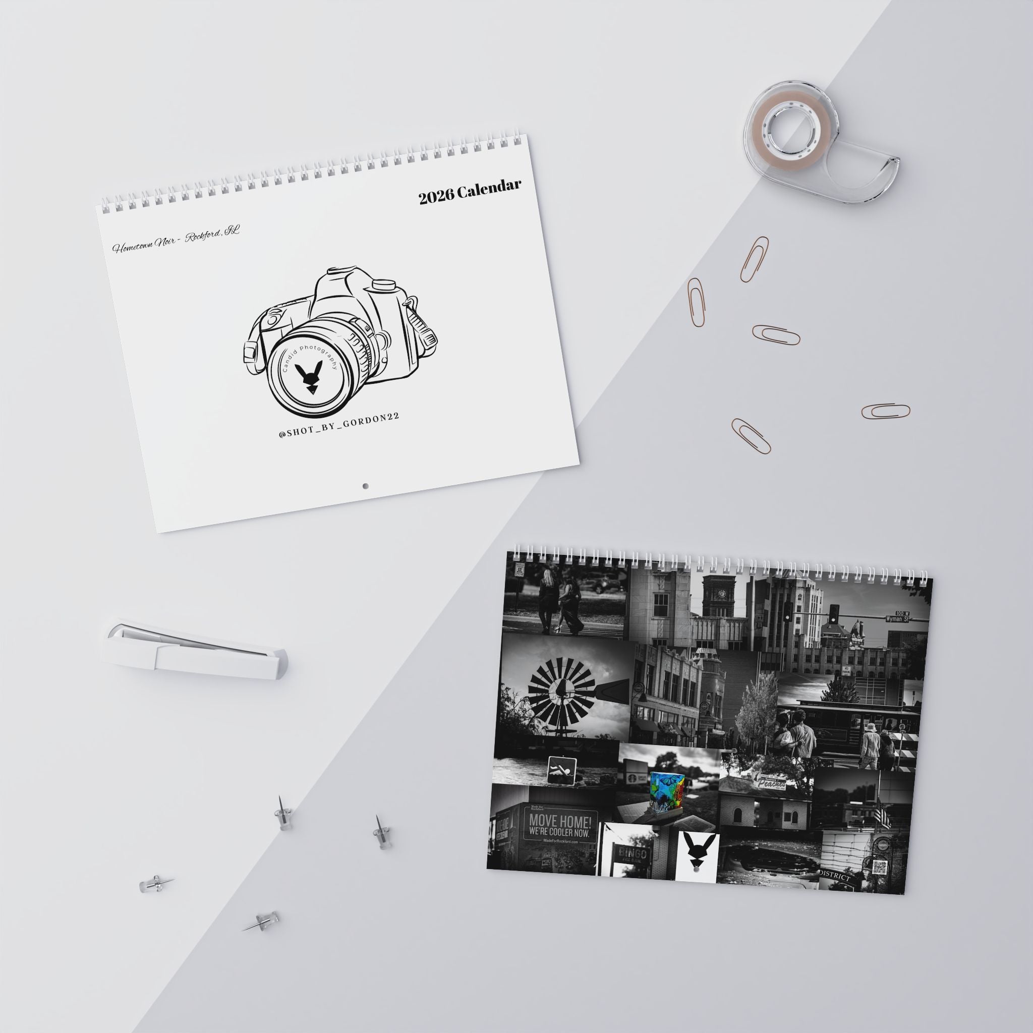 2026 Hometown Noir Wall Calendar — Rockford, IL
