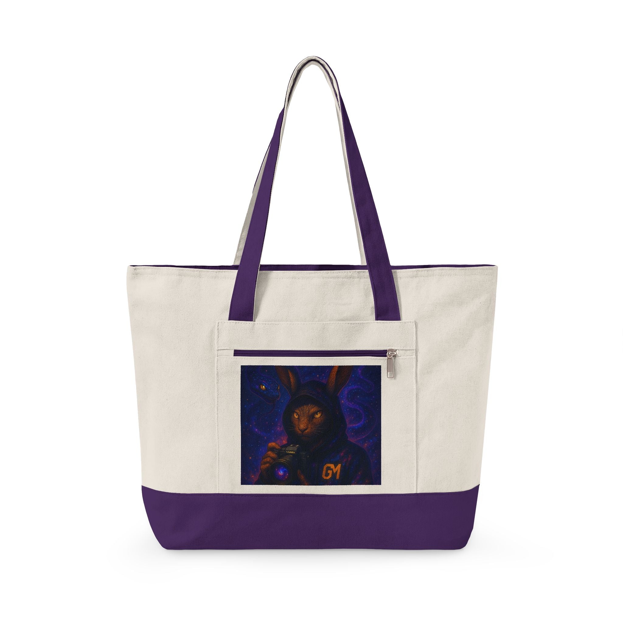 Zippered Canvas Tote