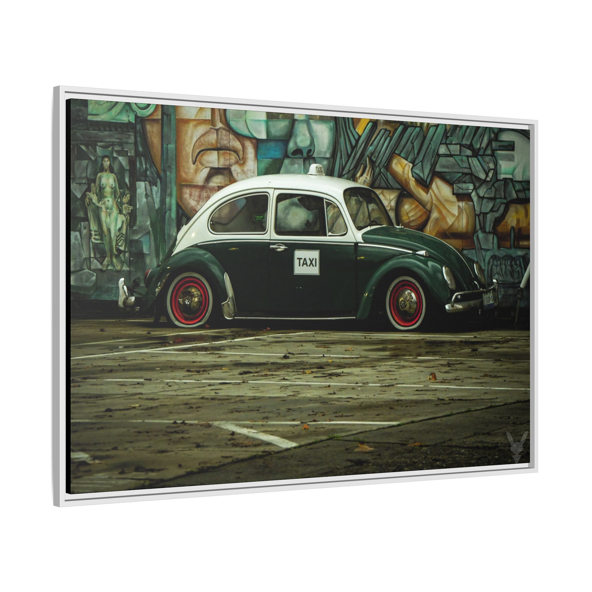 Sacramento Matte  -  Back Alley Cab - Matte Canvas, Framed (Multi-color) - @Shot_By_Gordon22