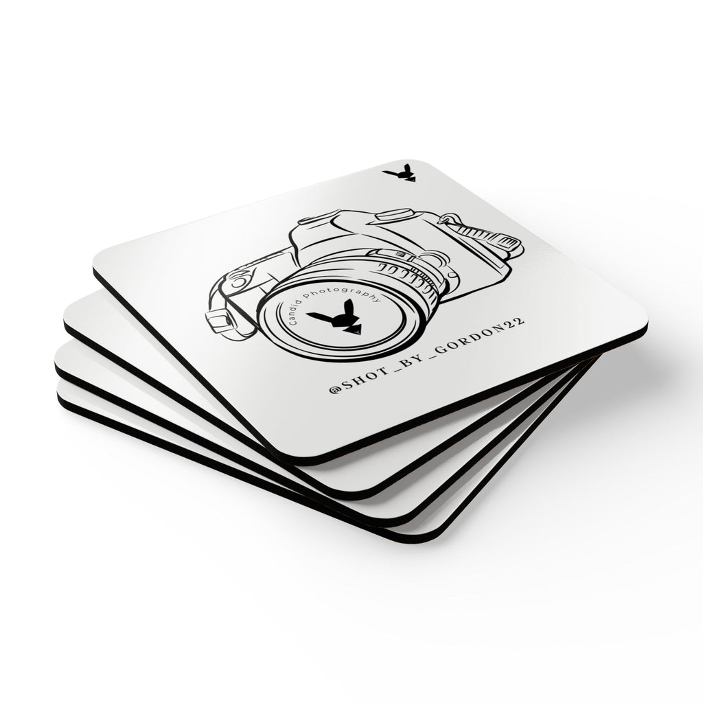 Candid Camera Logo Cork Coaster Set