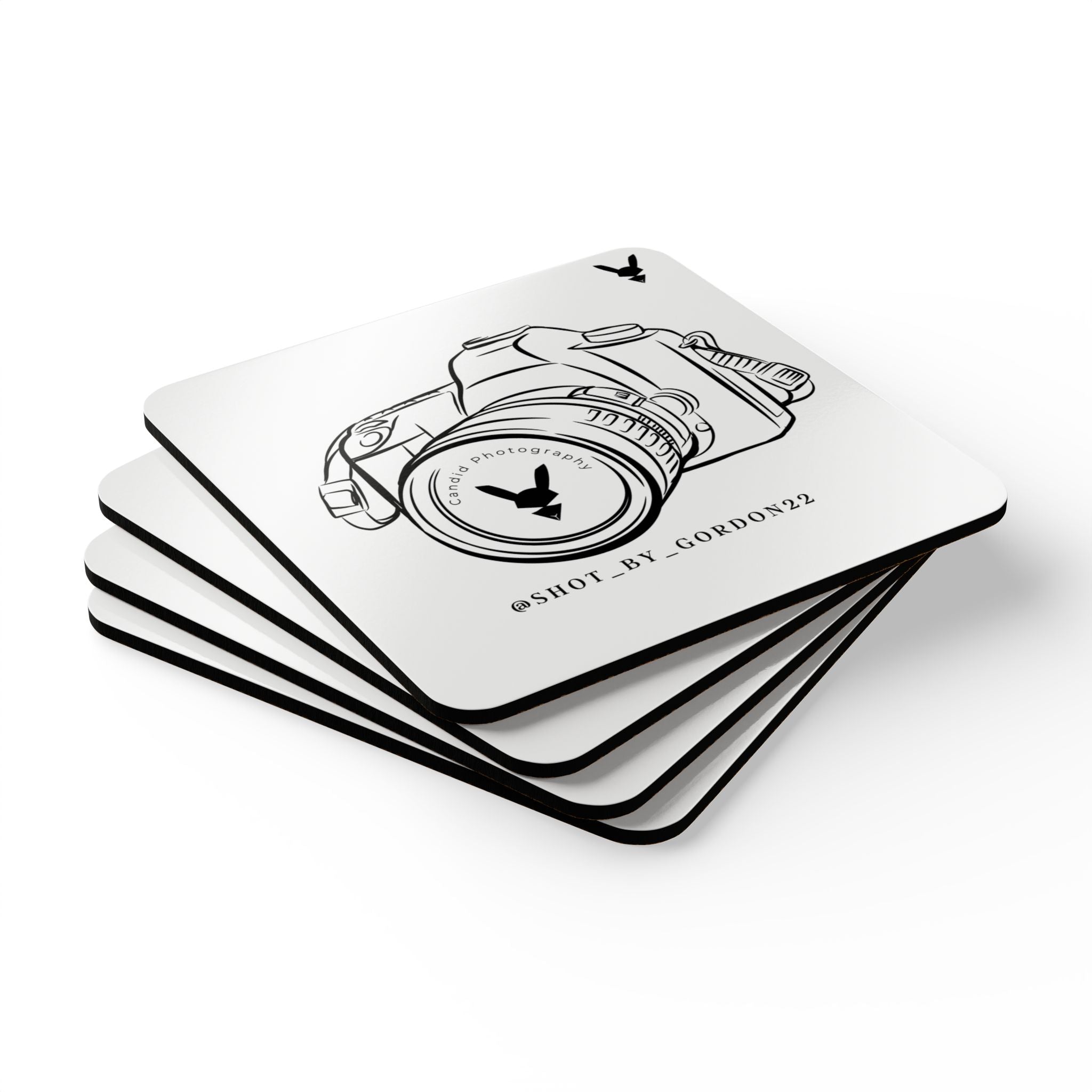 Candid Camera Logo Cork Coaster Set