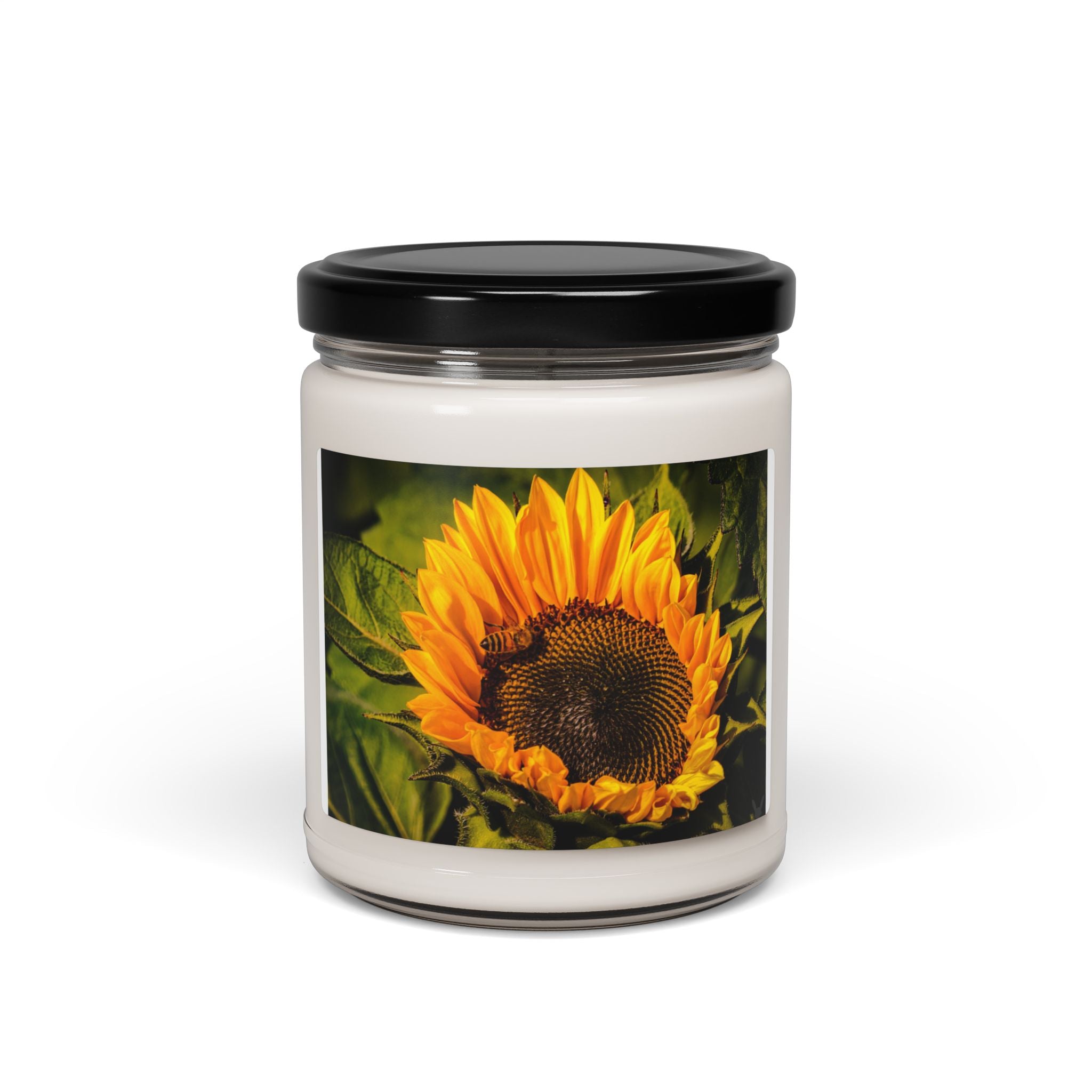 Sunflower themed Soy Candle — 9oz Floral Aroma Jar