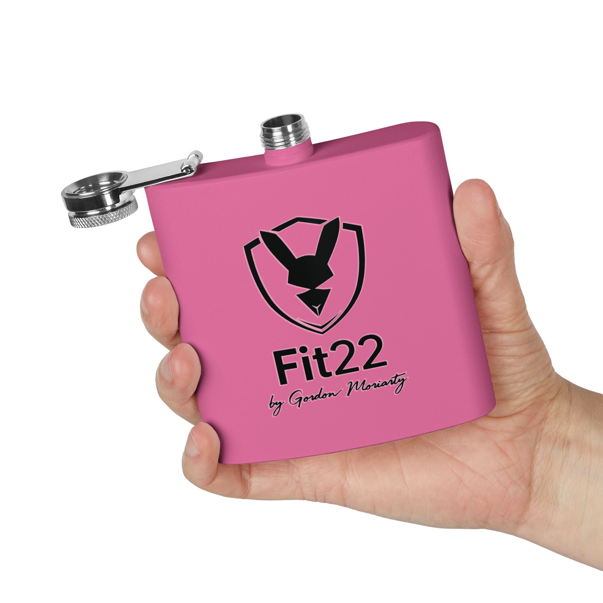 6oz Stainless Steel Flask — Fit22 Logo Flask by Gordon Moriarty