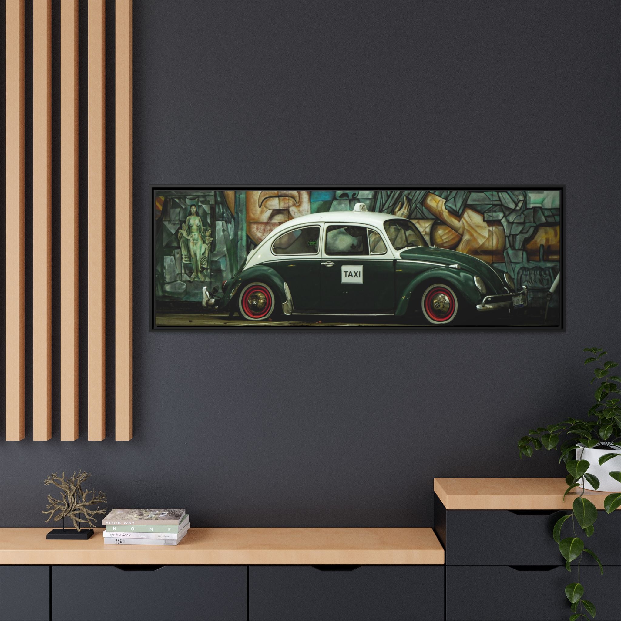 Sacramento Matte  -  Back Alley Cab - Matte Canvas, Framed (Multi-color) - @Shot_By_Gordon22