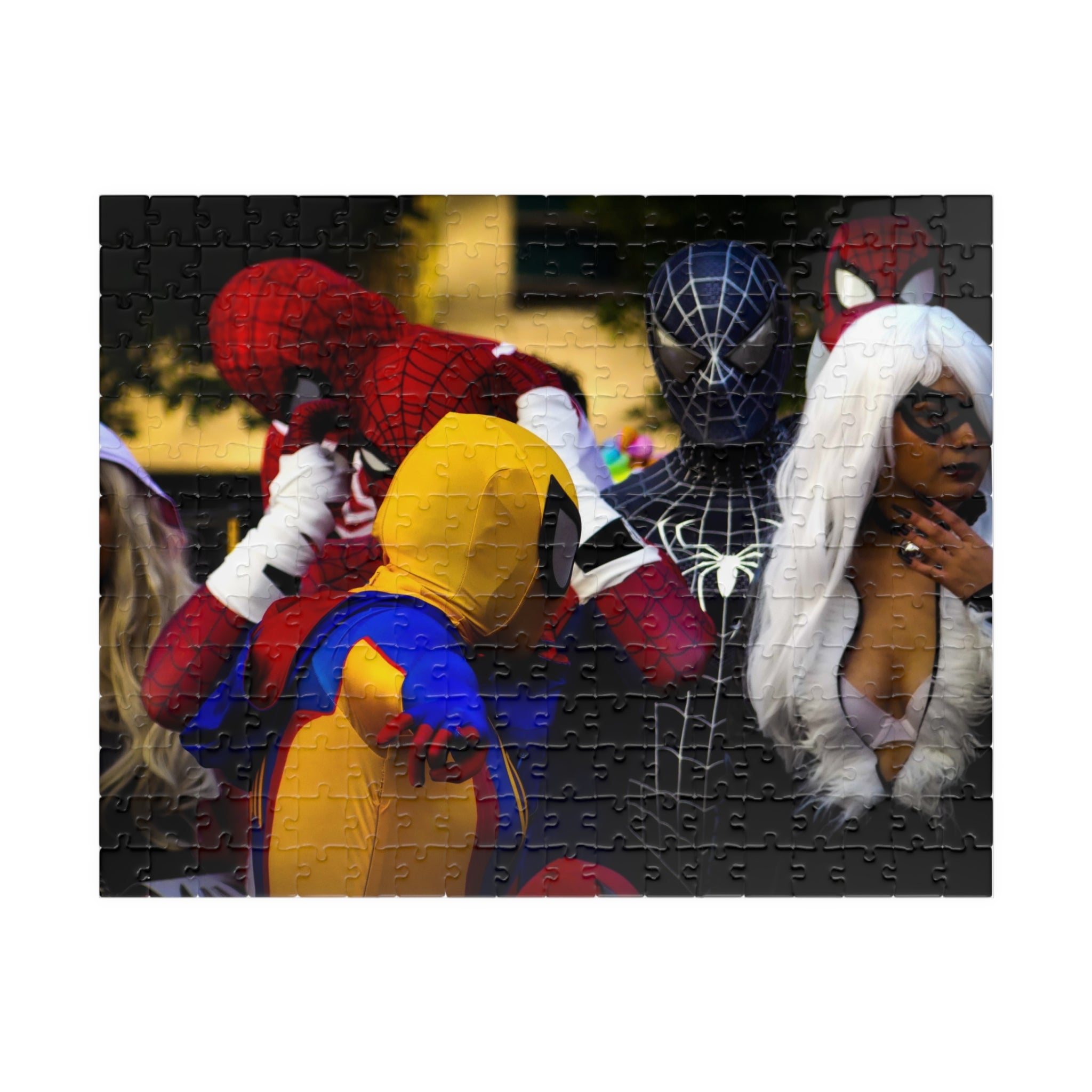 Superhero Cosplay Group Puzzle — Spider-Man & Friends Jigsaw (110–1014 pcs)
