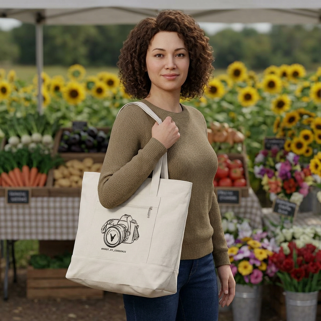 Zippered Canvas Tote