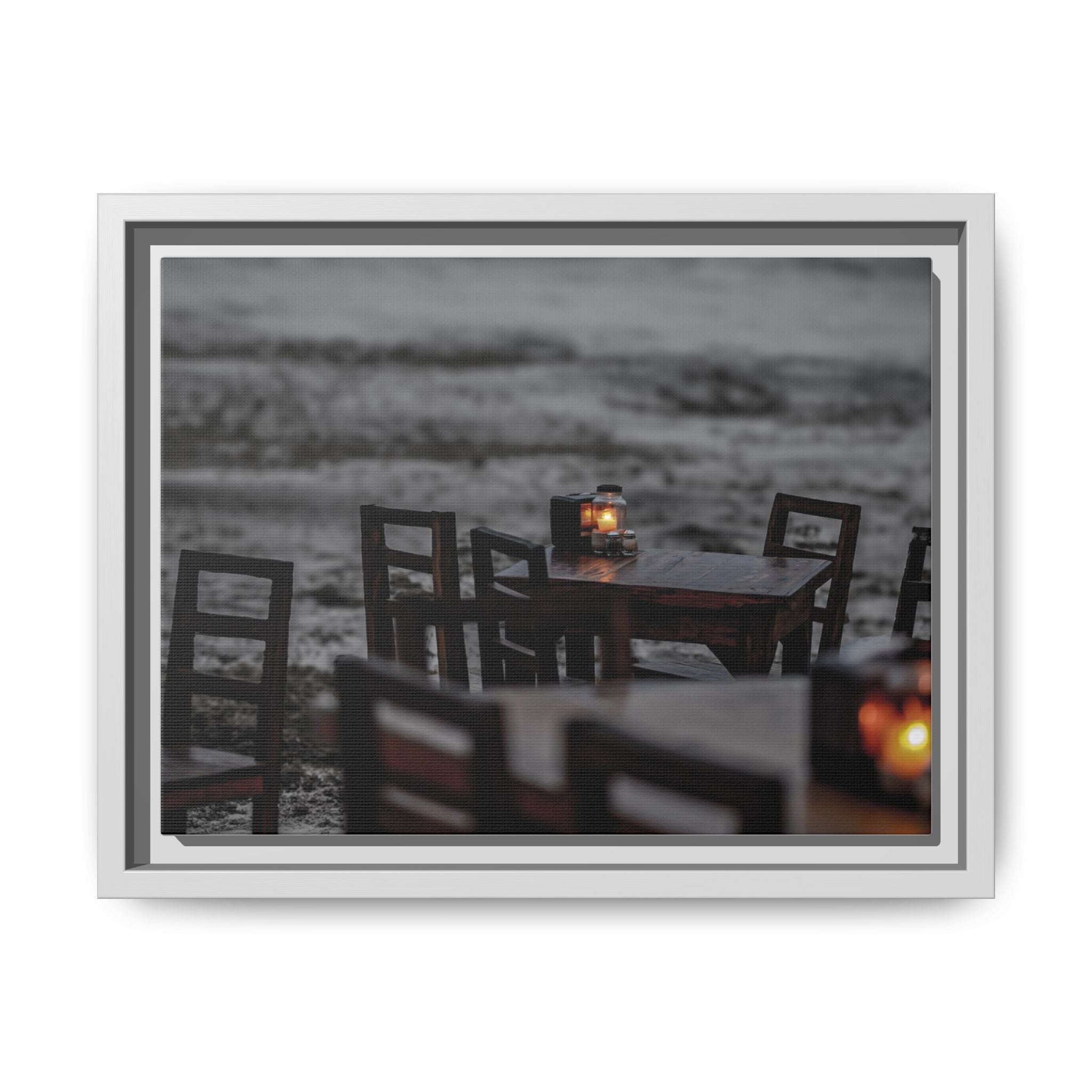 Cozy Candlelit Beachside Tables in Playa Del Carmen, Mexico - Fram Matte Canvas