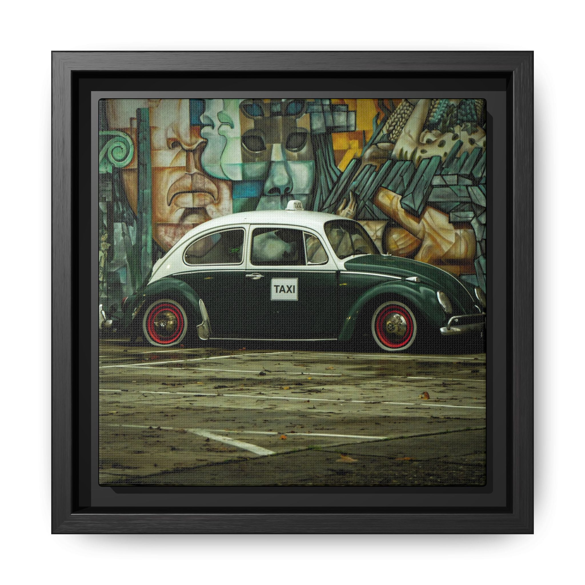 Sacramento Matte  -  Back Alley Cab - Matte Canvas, Framed (Multi-color) - @Shot_By_Gordon22