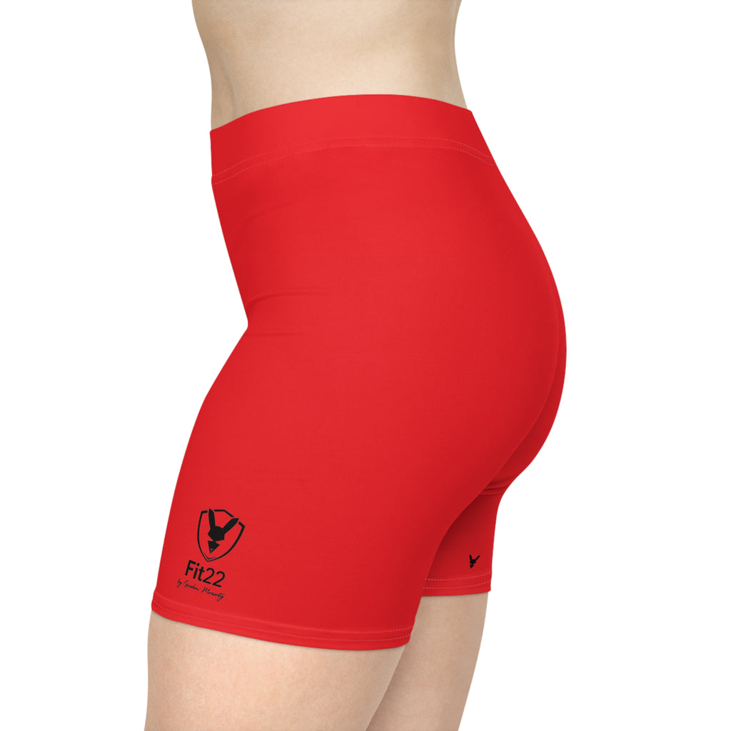 Fit22 Woman’s Biker Shorts - Cool Red