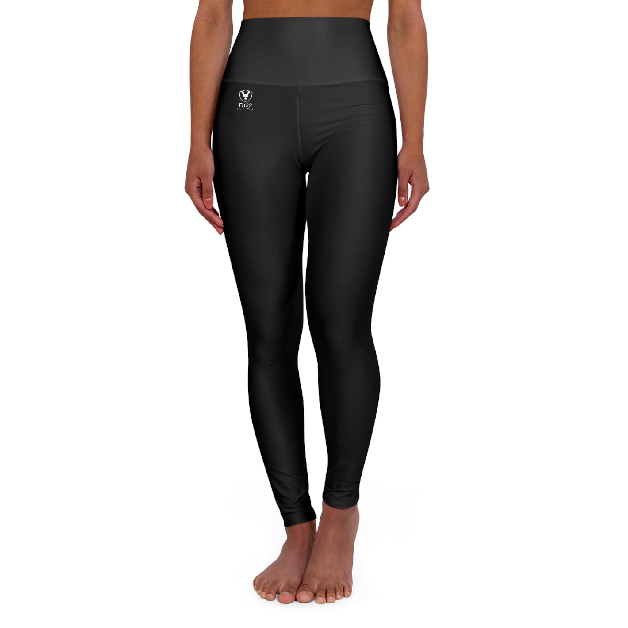 Fit22 by Gordon Moriarty - Simple Black High-Waisted Yoga Performance Leggings