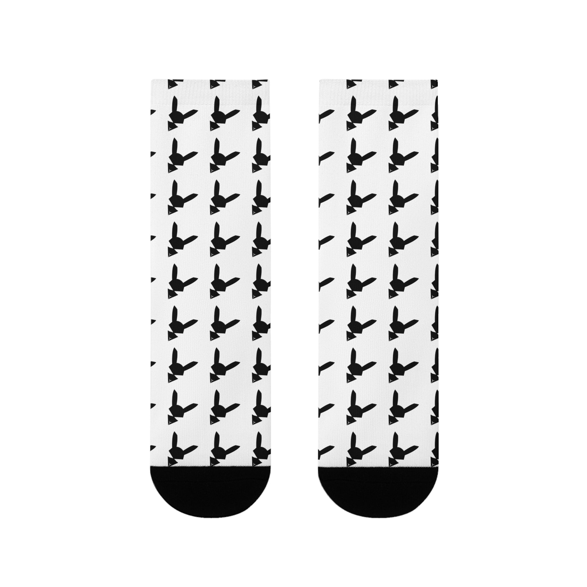 Flagship Logo White Cushioned Crew Socks — Sublimated Cotton Blend Crew Socks