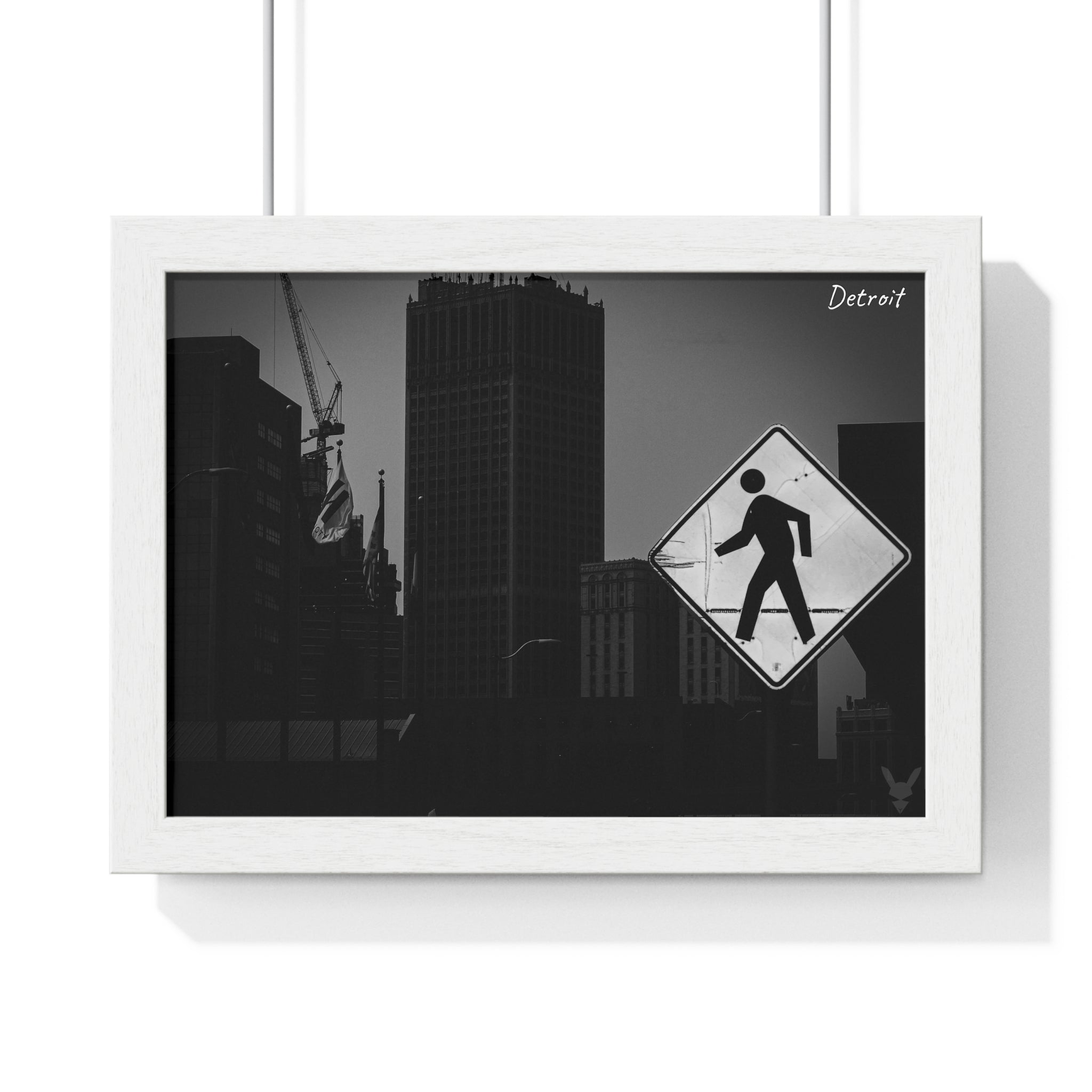 Detroit Cityscape Framed Poster — Noir Collection