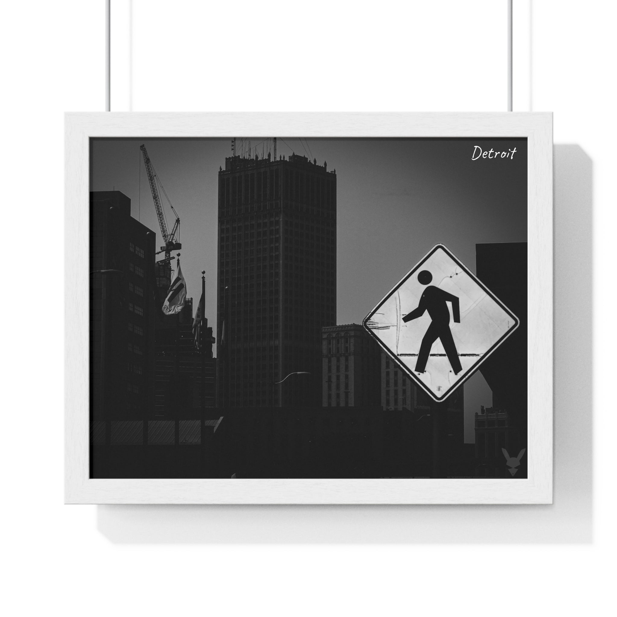 Detroit Cityscape Framed Poster — Noir Collection