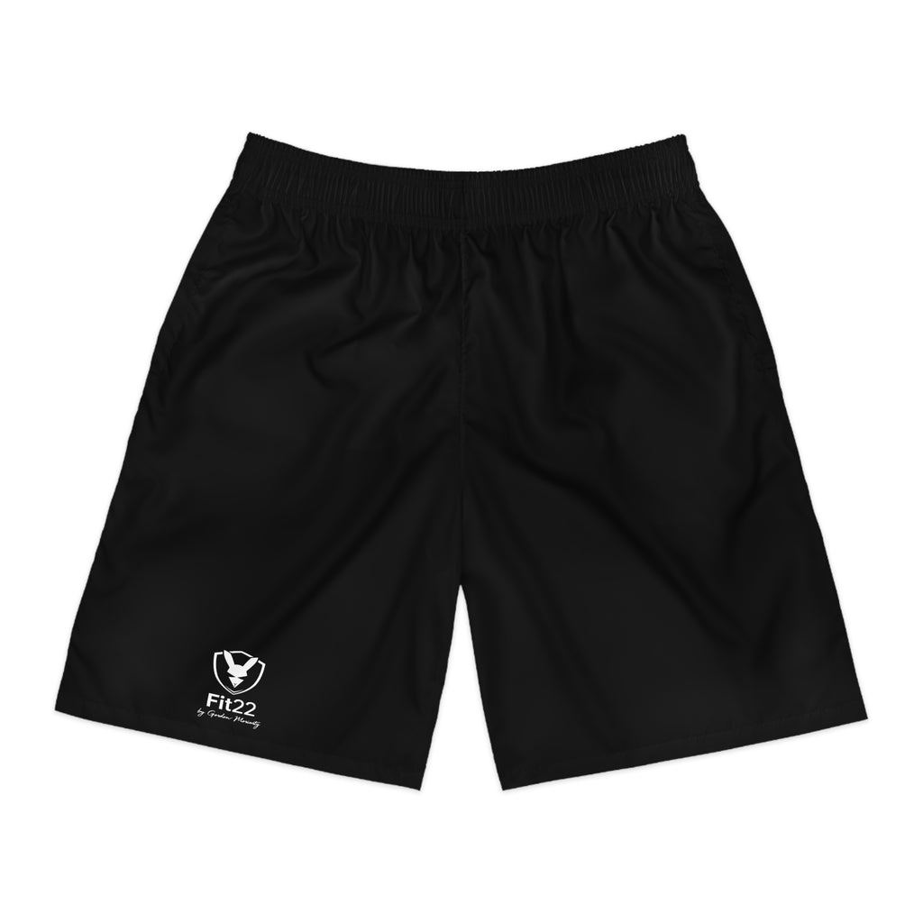 Fit22 Men's Athletic Performance Gym Shorts - Black