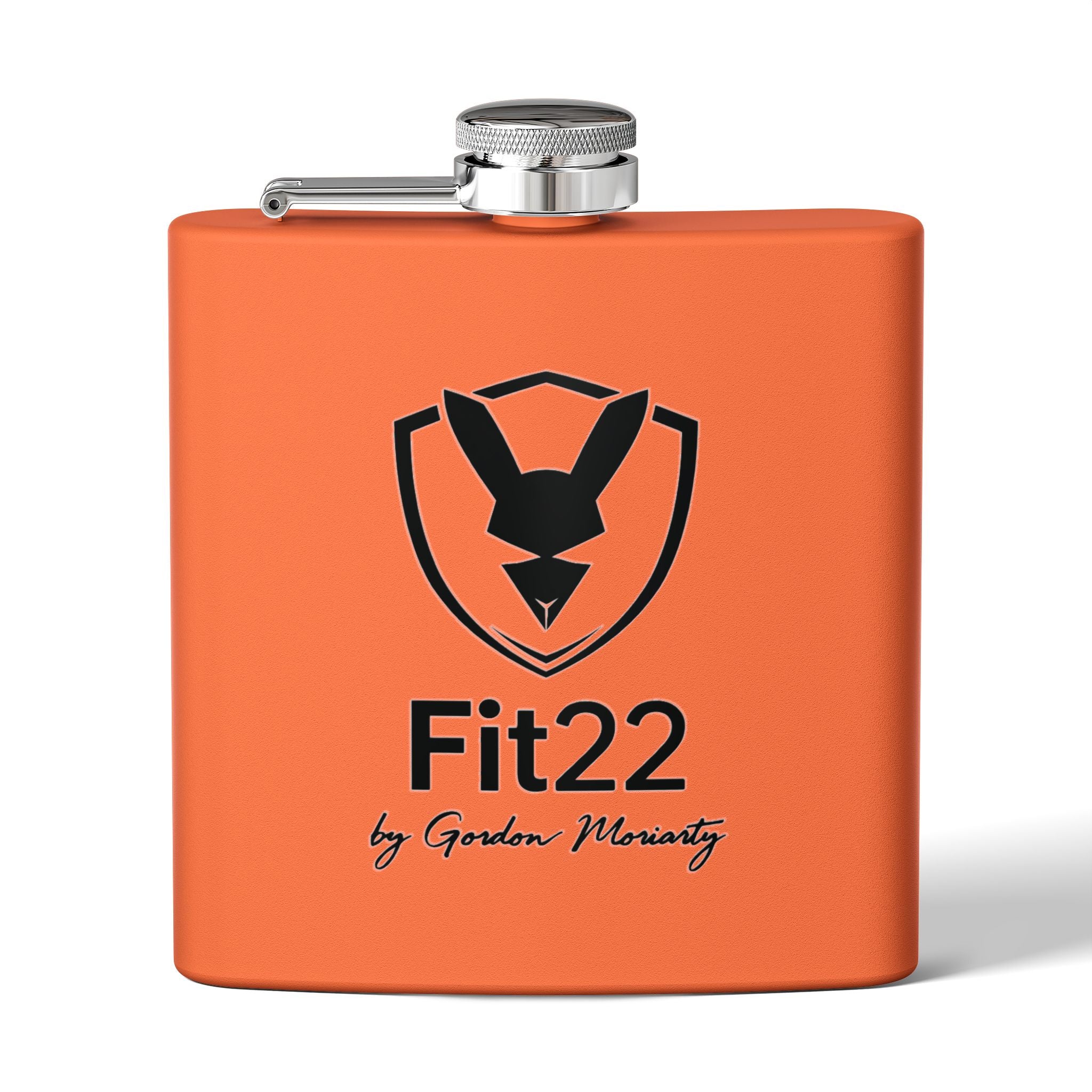 6oz Stainless Steel Flask — Fit22 Logo Flask by Gordon Moriarty