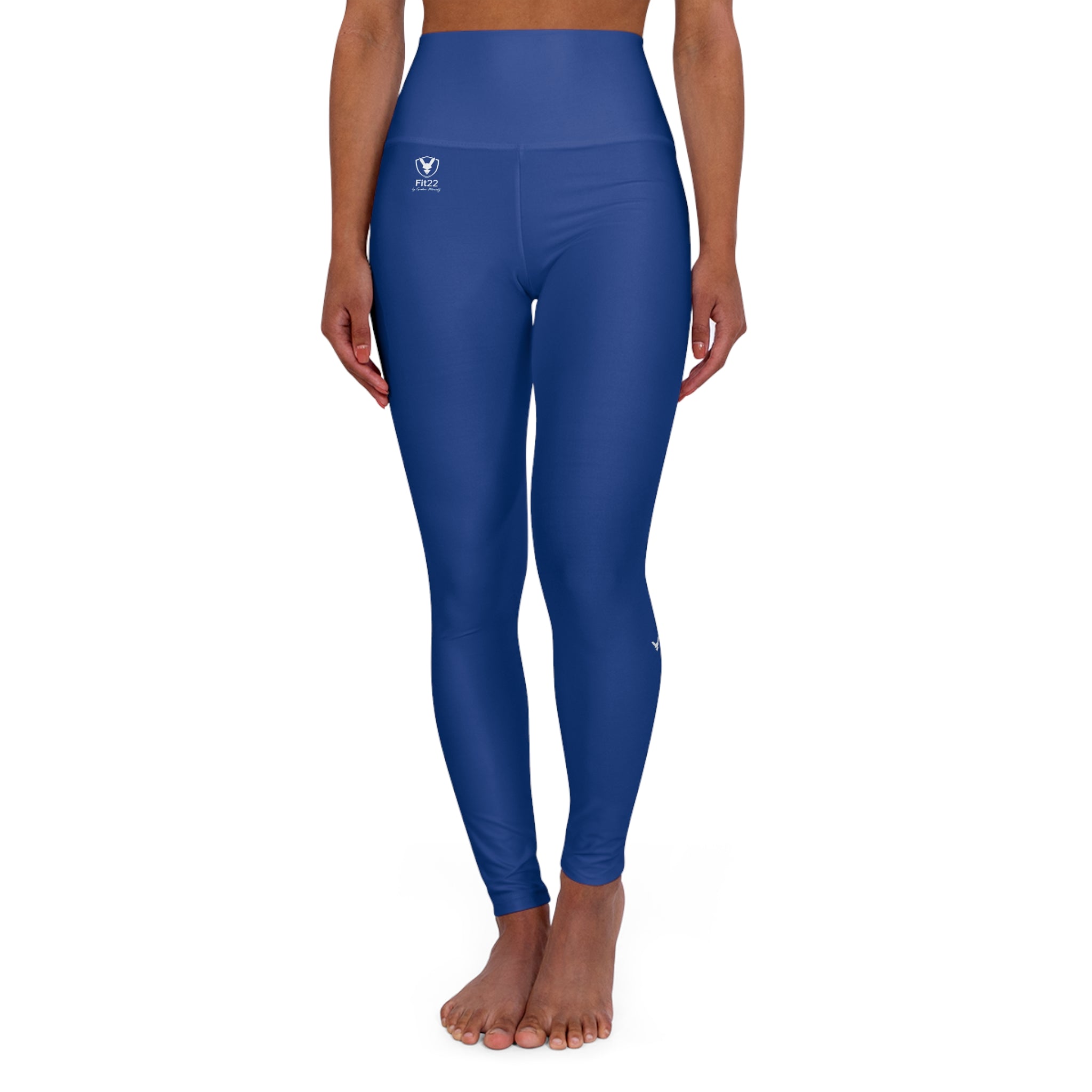 Fit22 by Gordon Moriarty - Simple Dark Blue High-Waisted Yoga Performance Leggings