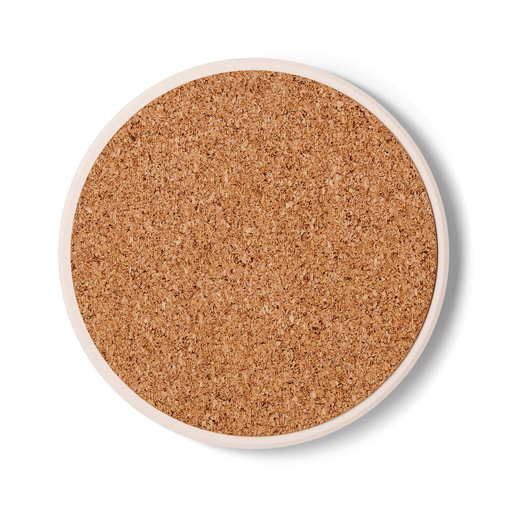 Sunflower & The Bee Ceramic Coaster — Bright Floral Drink Coaster