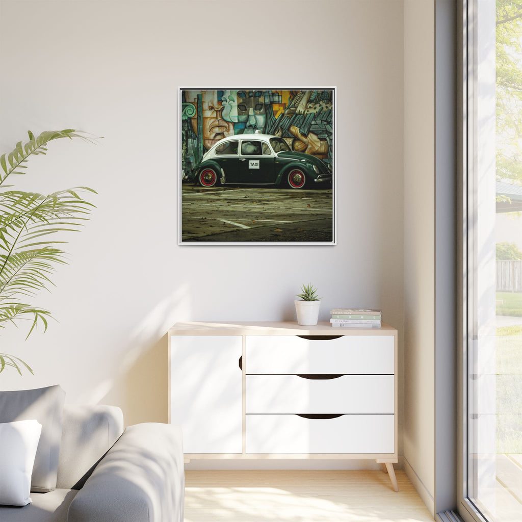 Sacramento Matte  -  Back Alley Cab - Matte Canvas, Framed (Multi-color) - @Shot_By_Gordon22