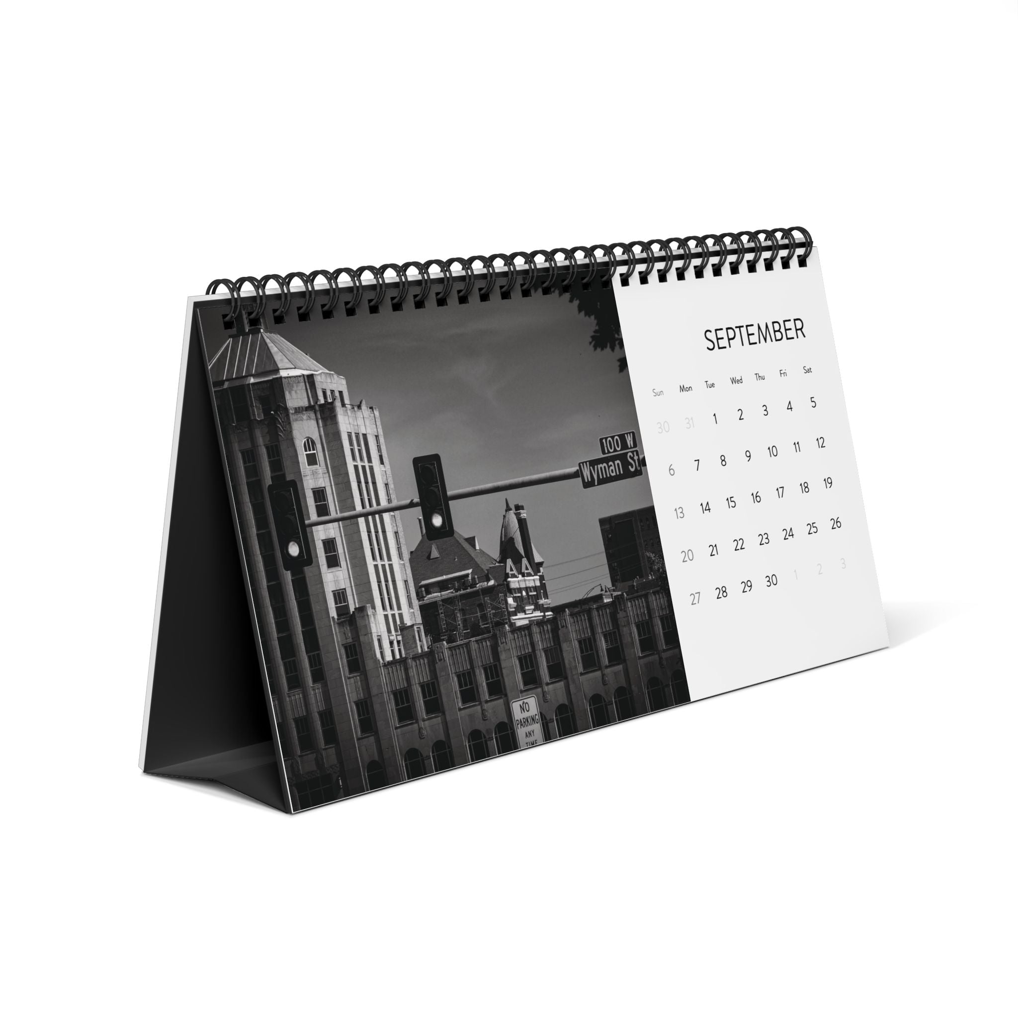2026 Hometown Noir Desktop Calendar — Rockford, IL
