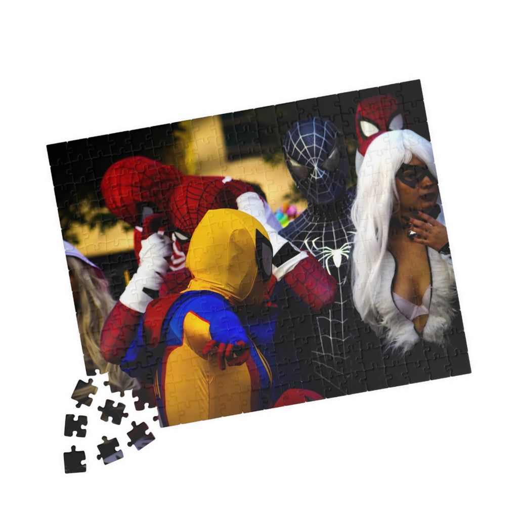 Superhero Cosplay Group Puzzle — Spider-Man & Friends Jigsaw (110–1014 pcs)