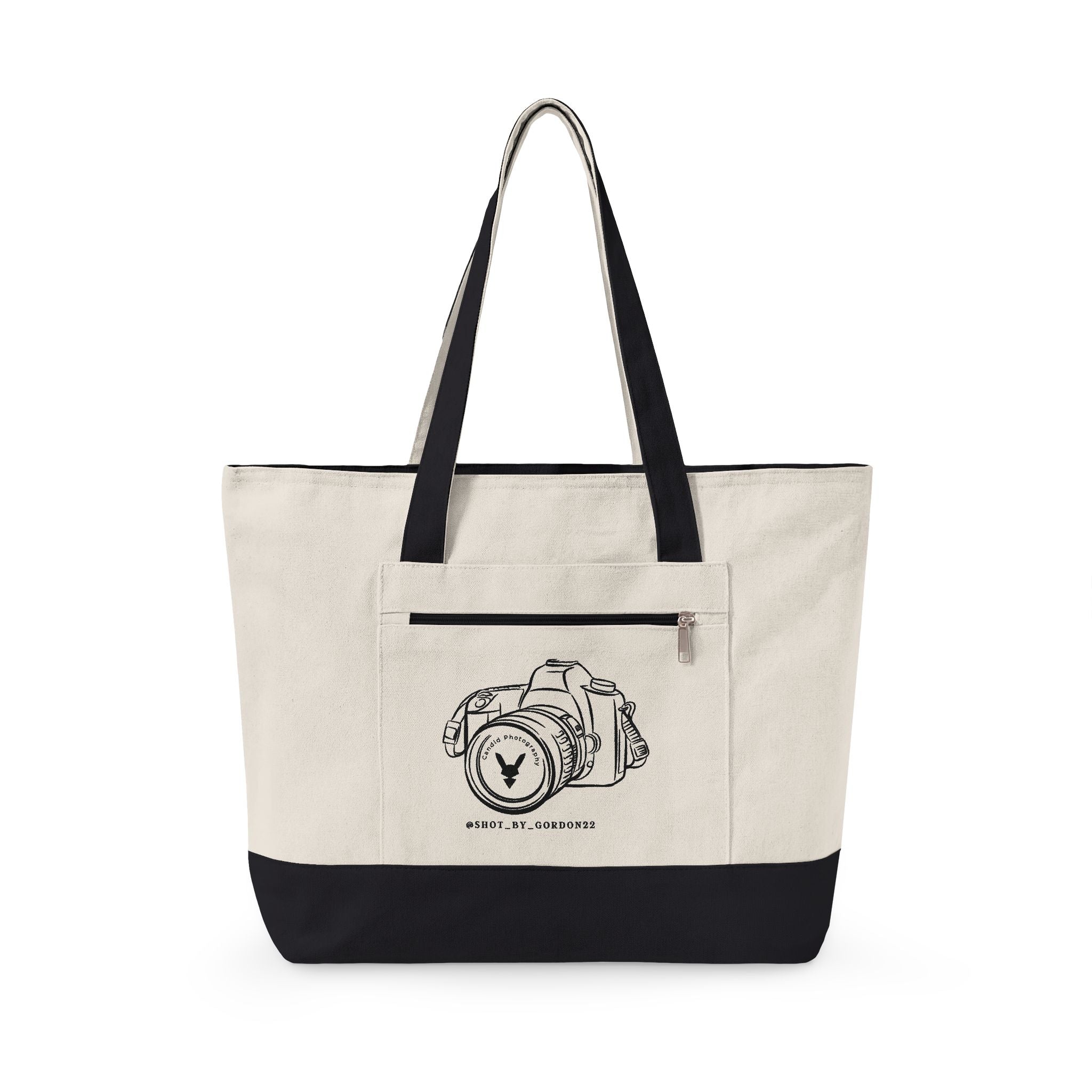 Zippered Canvas Tote