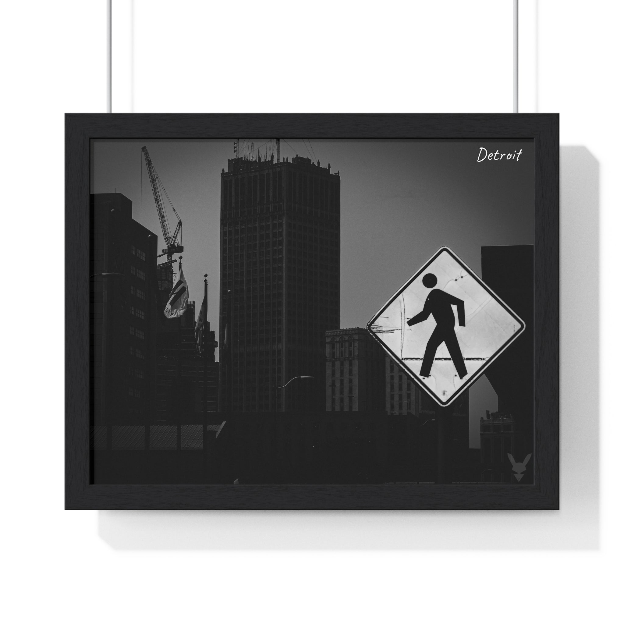 Detroit Cityscape Framed Poster — Noir Collection