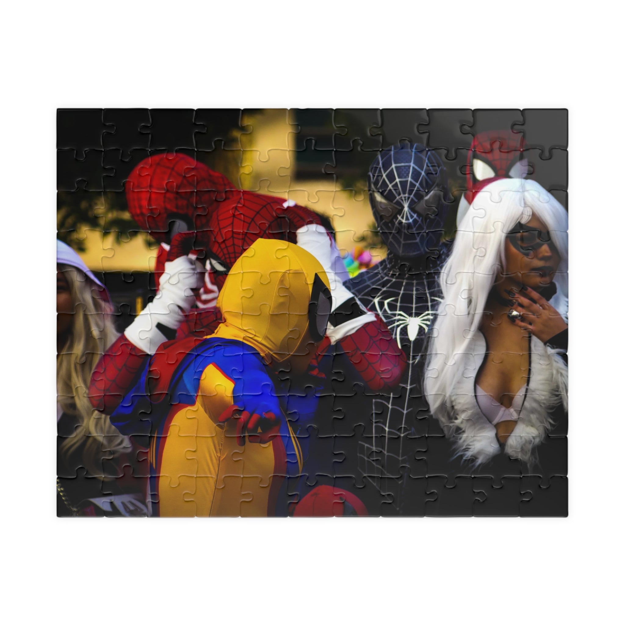 Superhero Cosplay Group Puzzle — Spider-Man & Friends Jigsaw (110–1014 pcs)