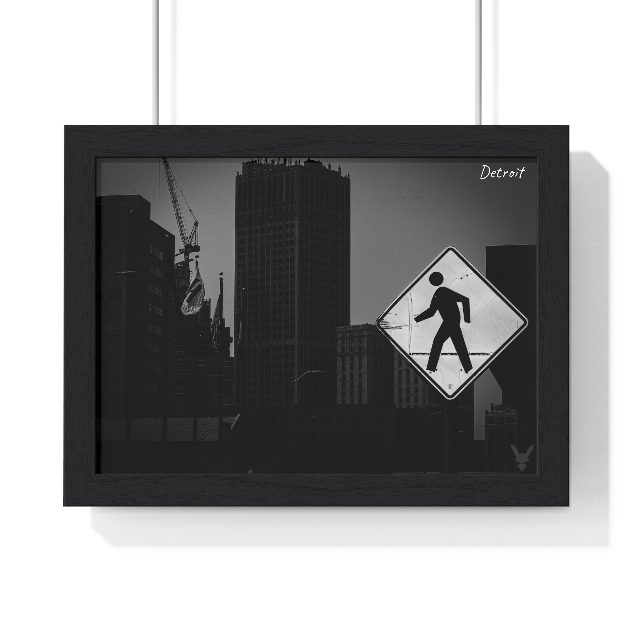 Detroit Cityscape Framed Poster — Noir Collection