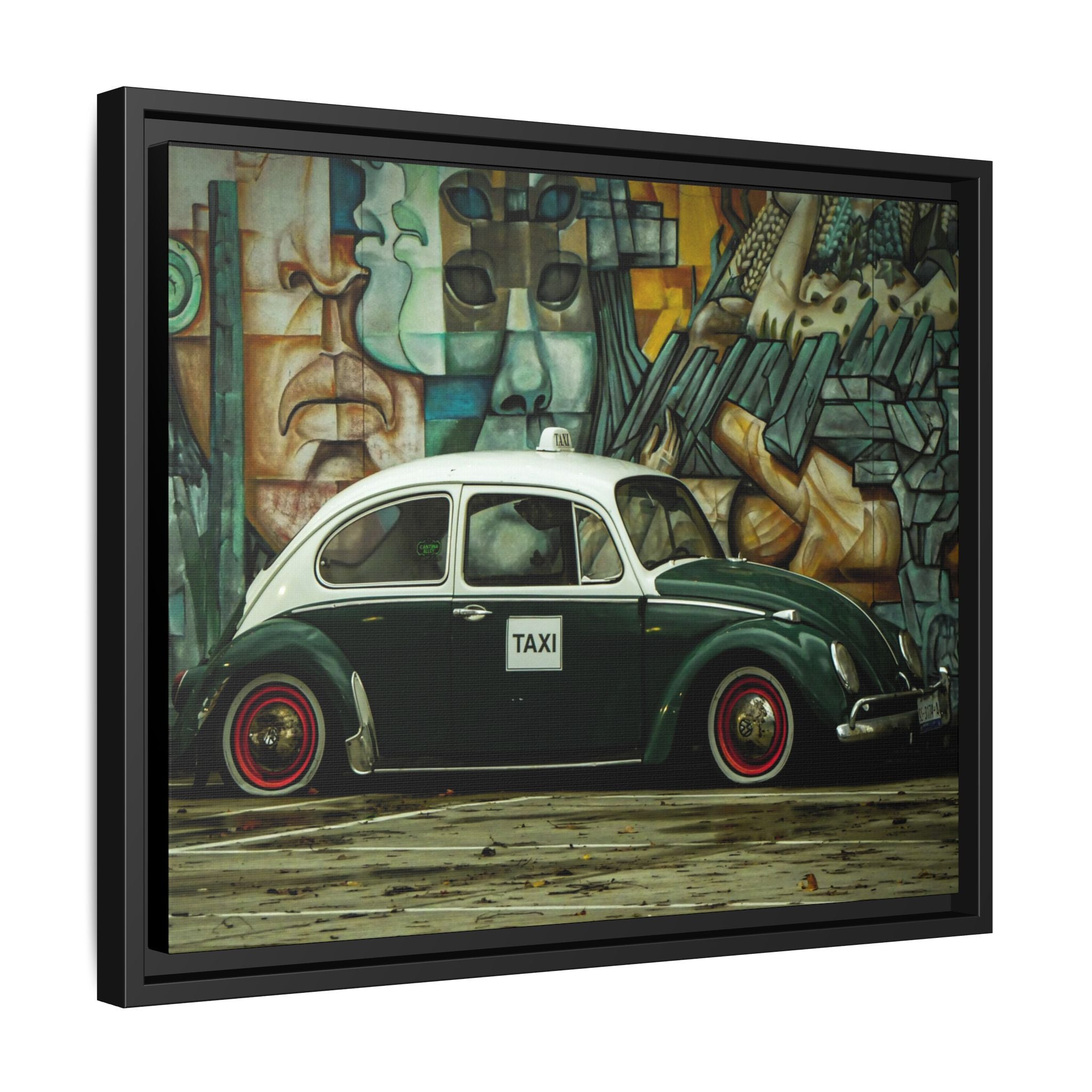 Sacramento Matte  -  Back Alley Cab - Matte Canvas, Framed (Multi-color) - @Shot_By_Gordon22