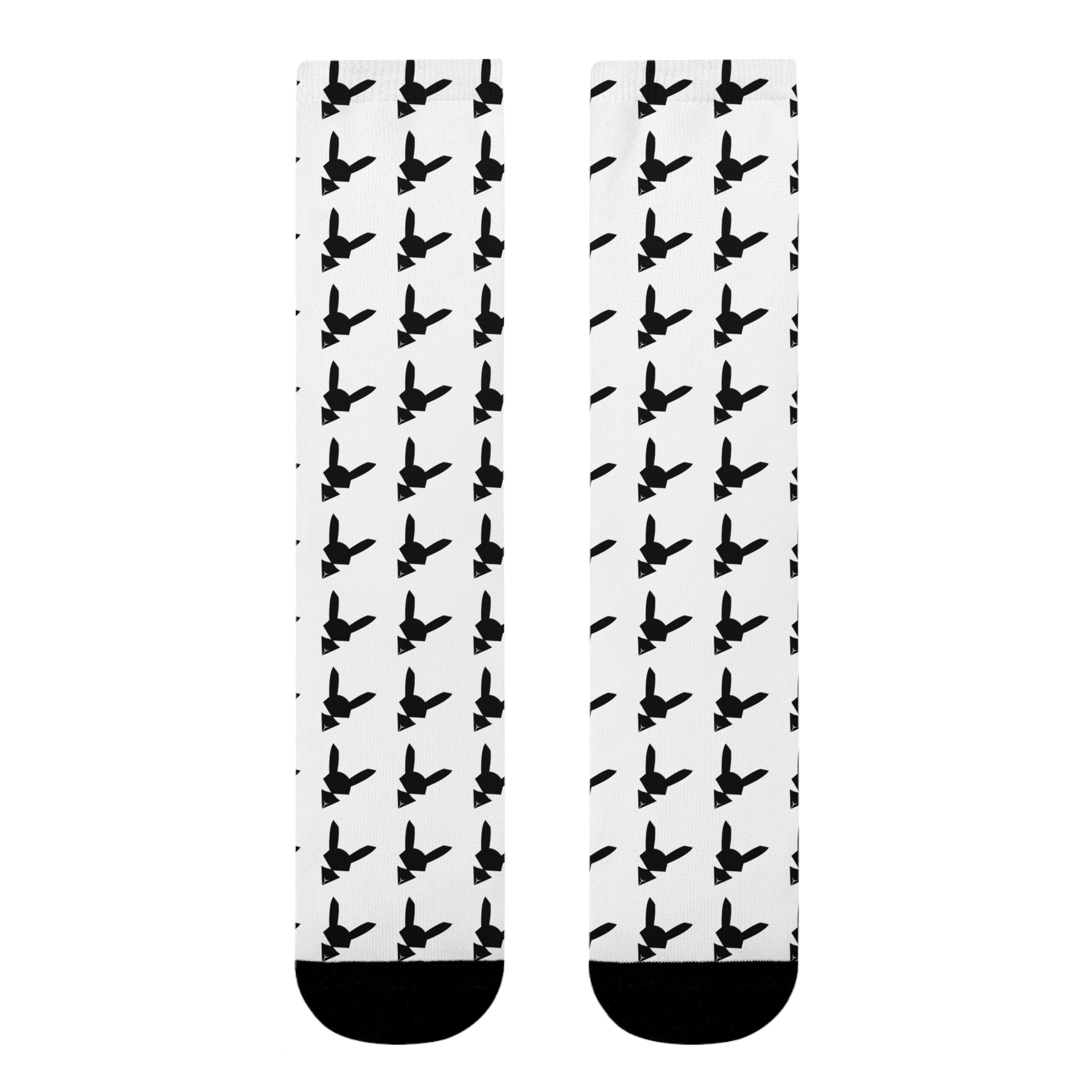 Flagship Logo White Cushioned Crew Socks — Sublimated Cotton Blend Crew Socks